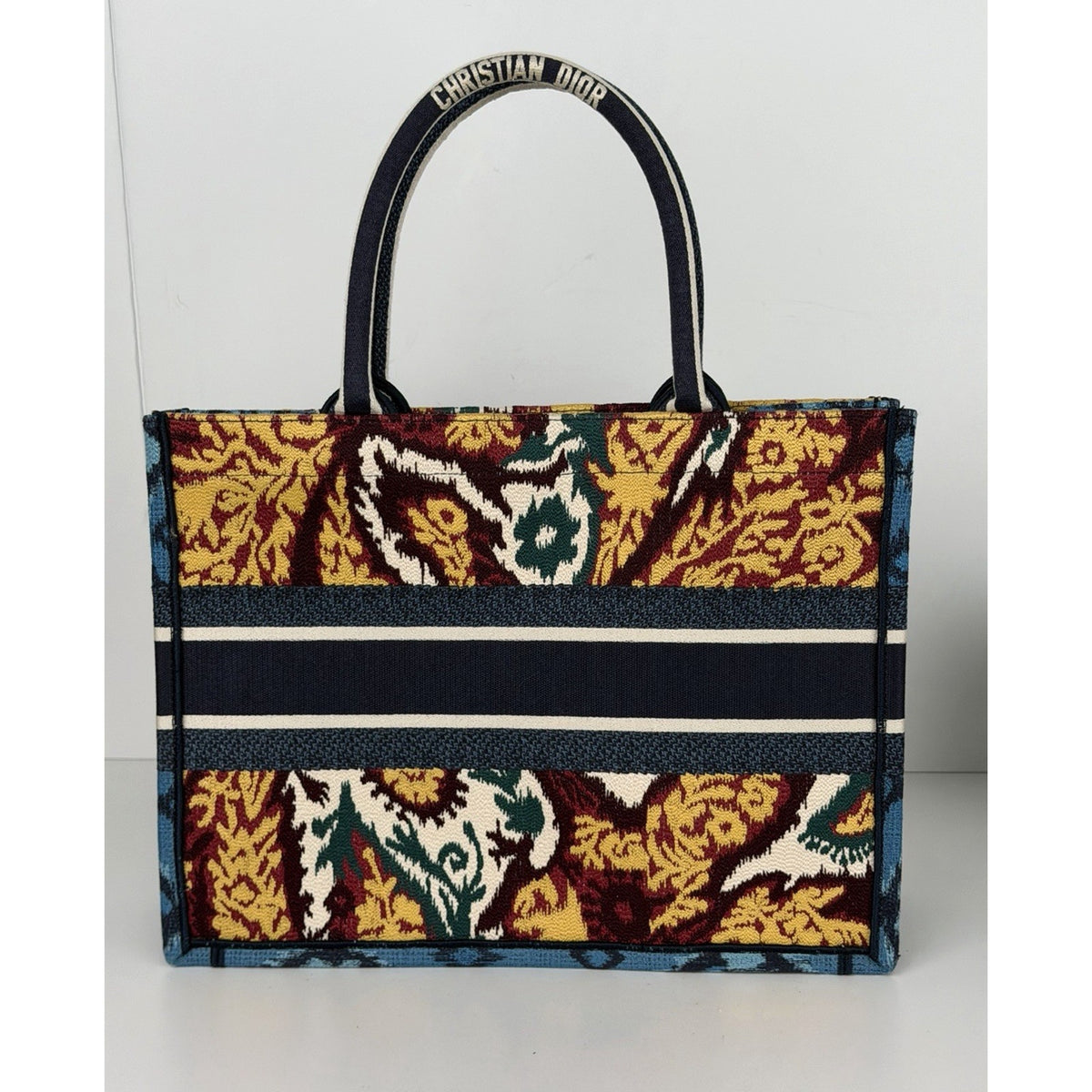 Christian Dior Paisley Medium Book Tote Bag in Embroidered Floral Canvas 2021 E2