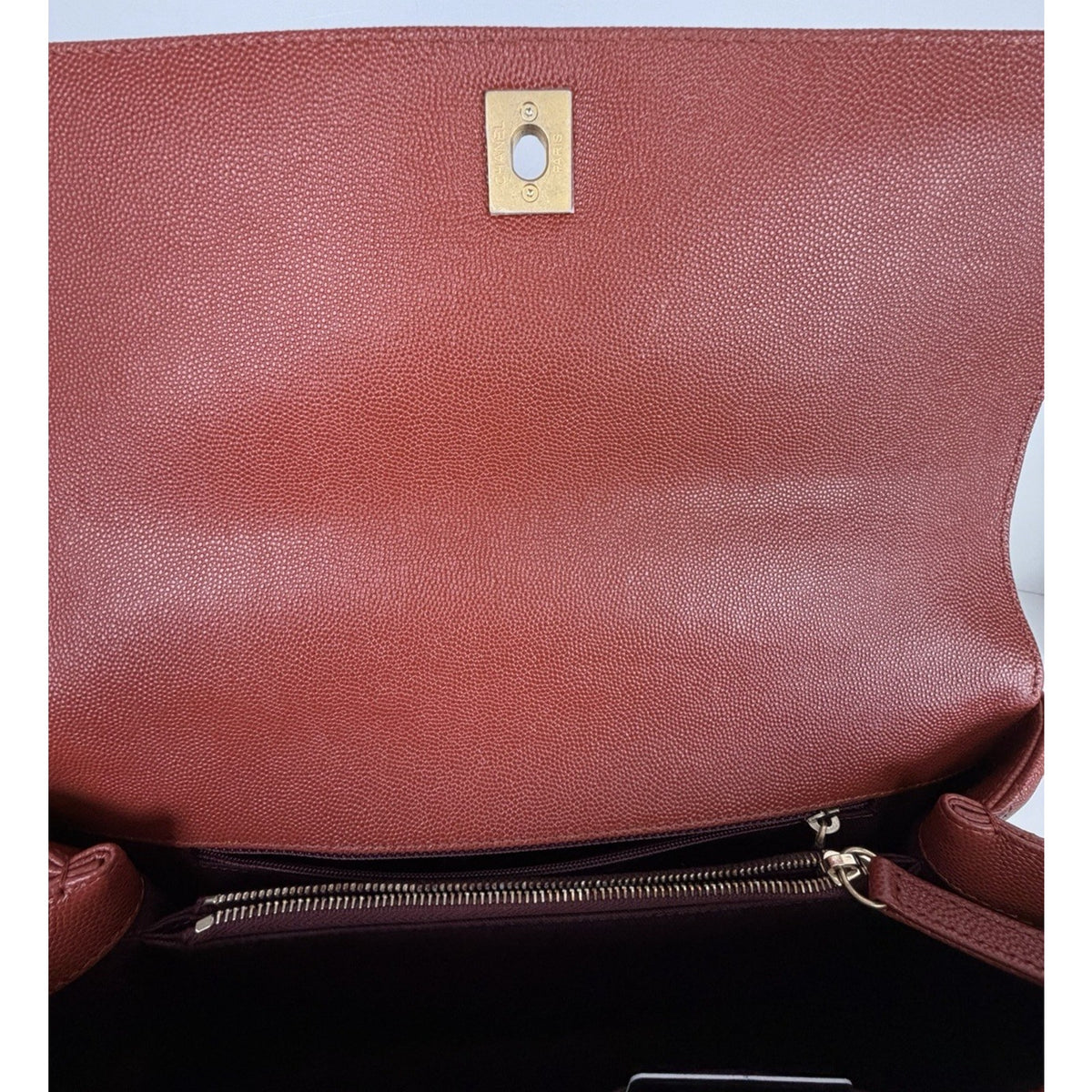Chanel Chevron Quilted Coco Handle Flap Medium Bag in Rich Brick-Red 2018 D5
