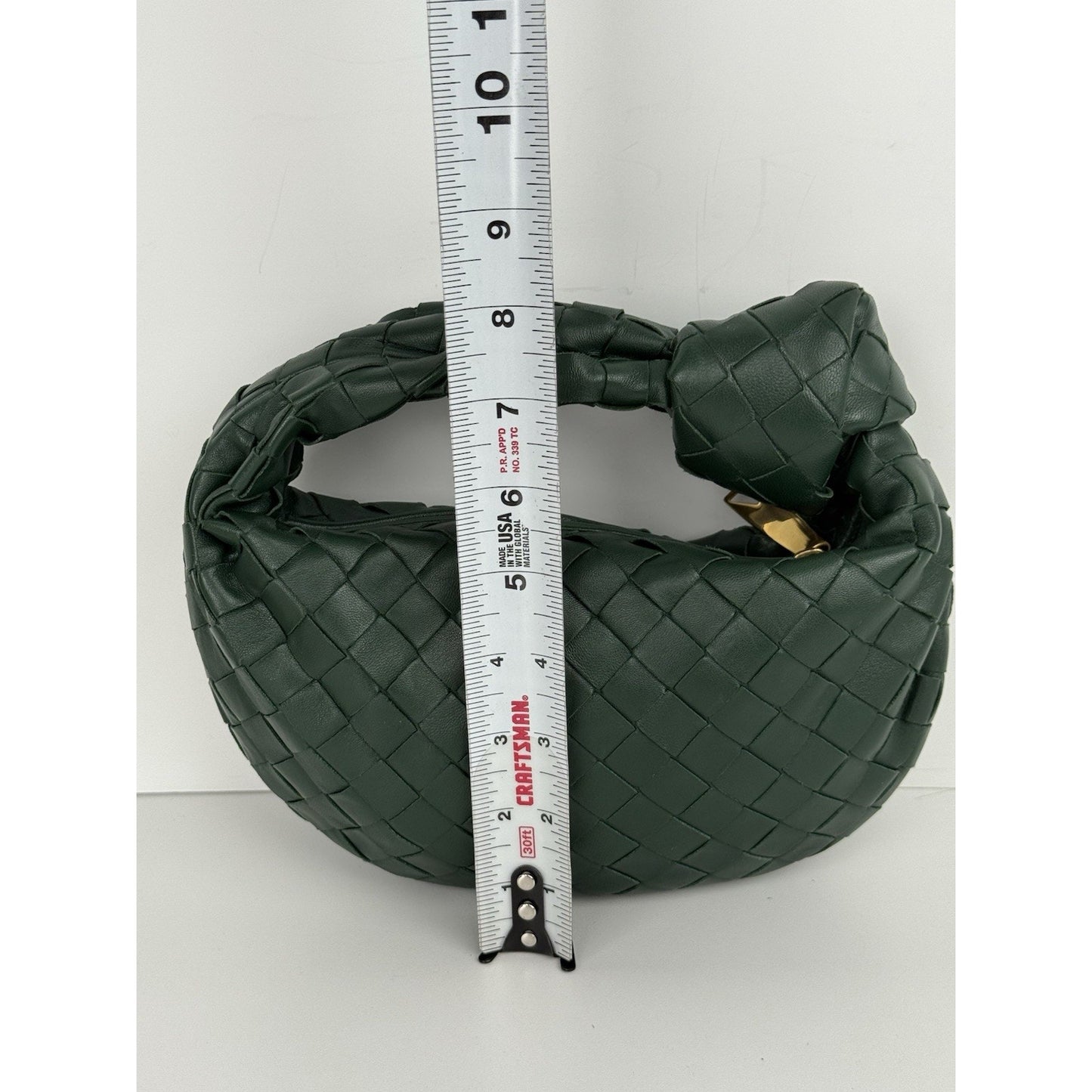 BOTTEGA VENETA Jodi Mini Hobo Green Intereciato Nappa Candy Top Handle Bag