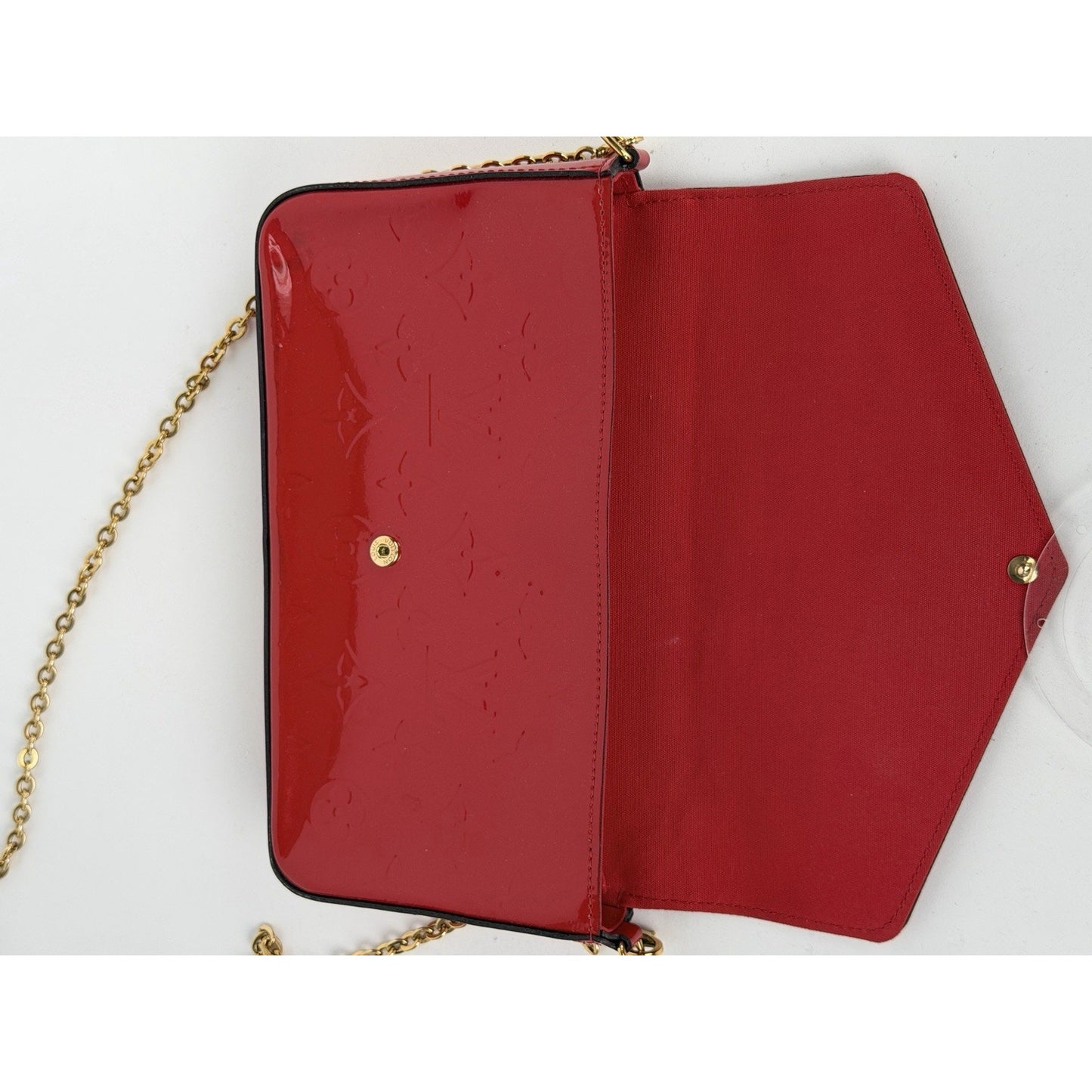 Louis Vuitton Monogram Vernis Pochette Felicie in Red Patent Leather 2016 S12