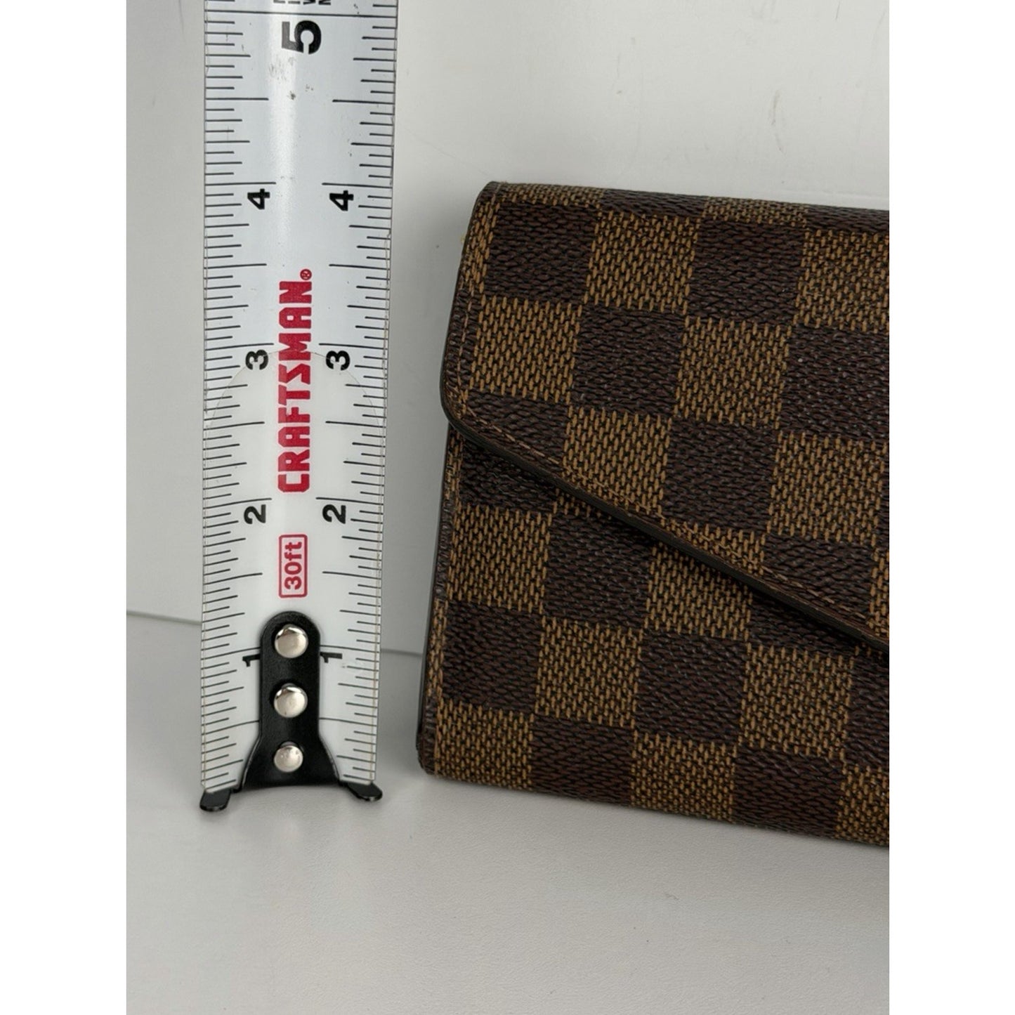 Louis Vuitton Sarah Wallet Damier Ebene Checkered Pattern Canvas S
