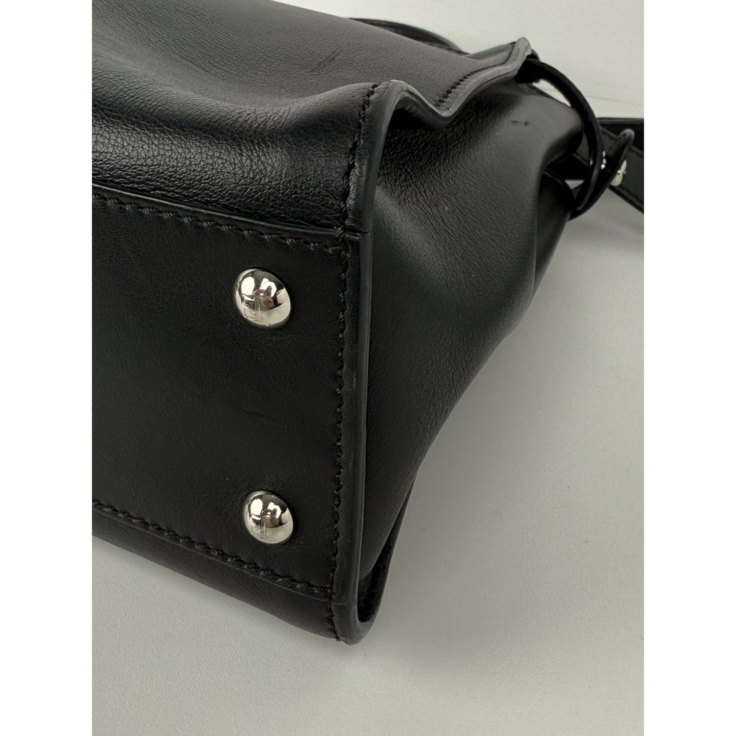 Fendi Peekaboo Large Black Leather Top Handle Women's Bag