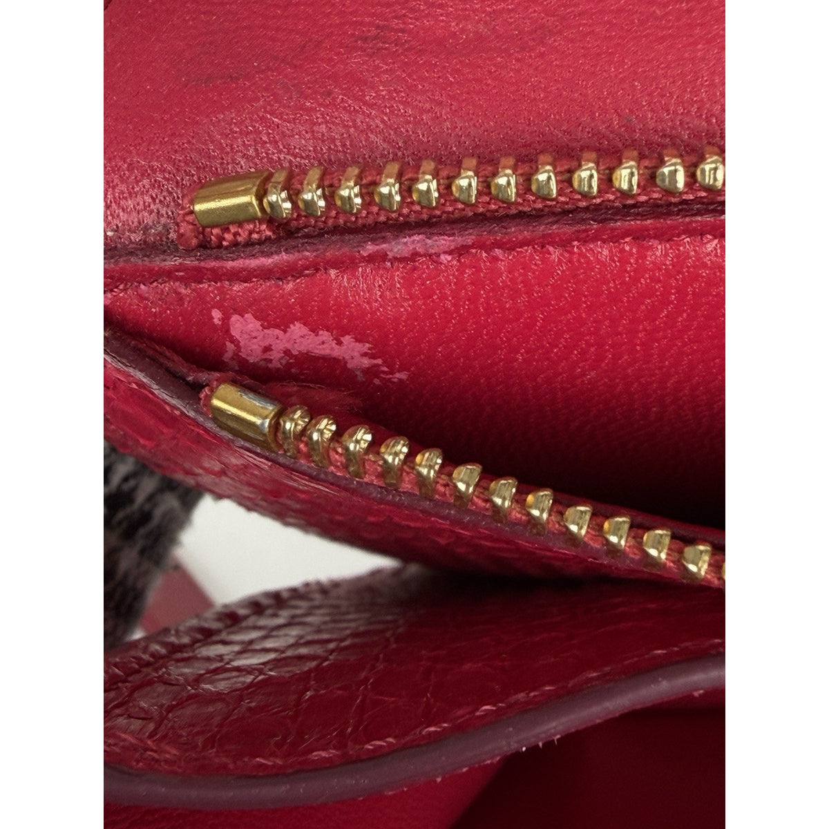 Celine Medium Classic Box Flap Shoulder Bag Red Python Leather Gold Hardware C-1