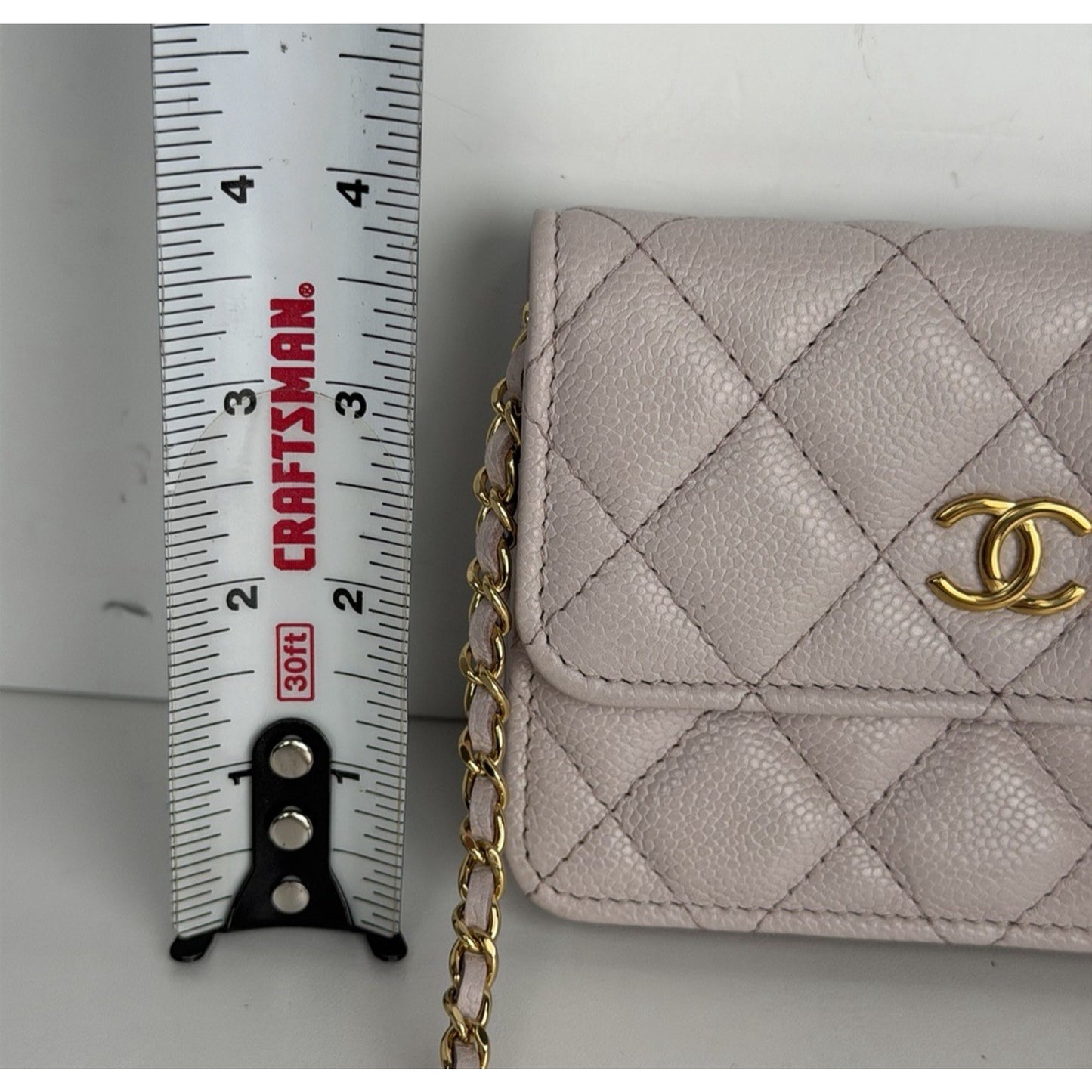 Chanel Miss Coco Clutch Chain Light Purple Quilted Caviar Leather 2021-2022 B1