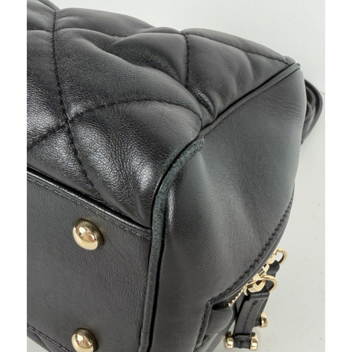 Chanel CC Chain Zip Bowling Mini Bag in Black Lambskin Leather 2019 E8
