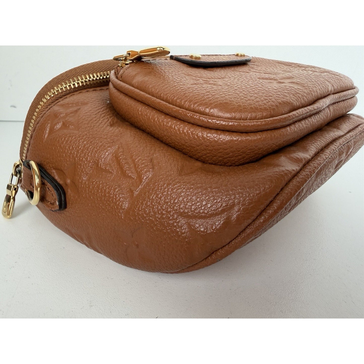 LOUIS VUITTON Mini Bumbag Empriente Leather Belt Bag Cognac NFC