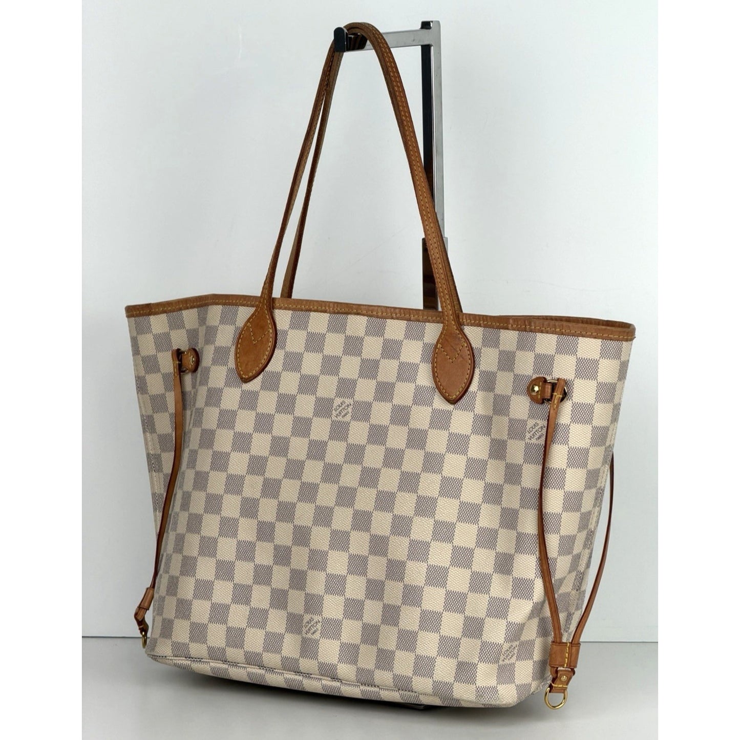 Louis Vuitton Neverfull MM Tote Bag in Damier Azur Coated Canvas NFC S