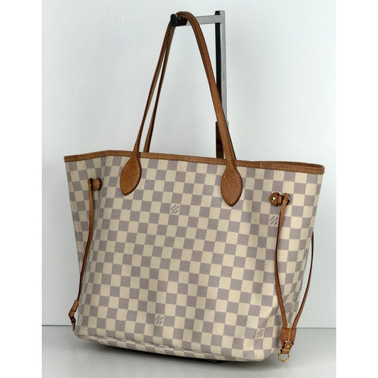 Louis Vuitton Neverfull MM Tote Bag in Damier Azur Coated Canvas NFC S