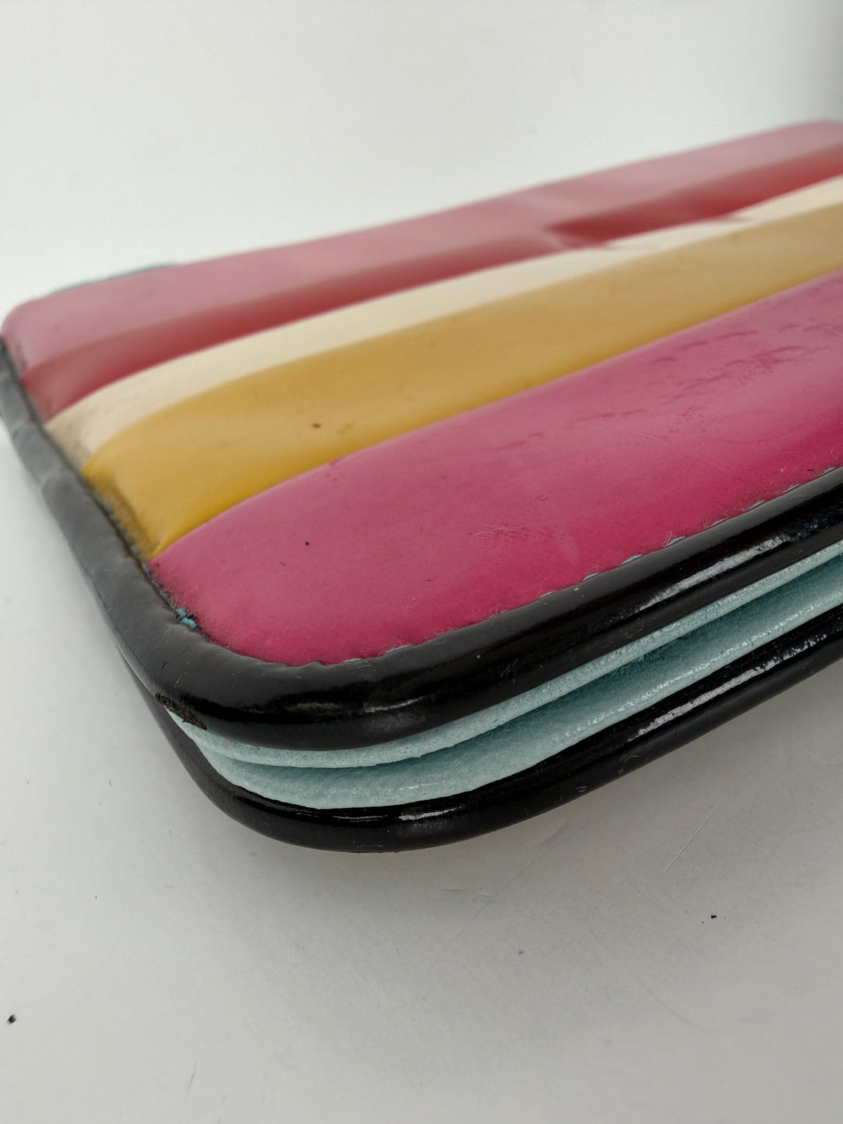 Chanel Striped Clutch in Multi-Color Patent Leather 2000-2002 YS24