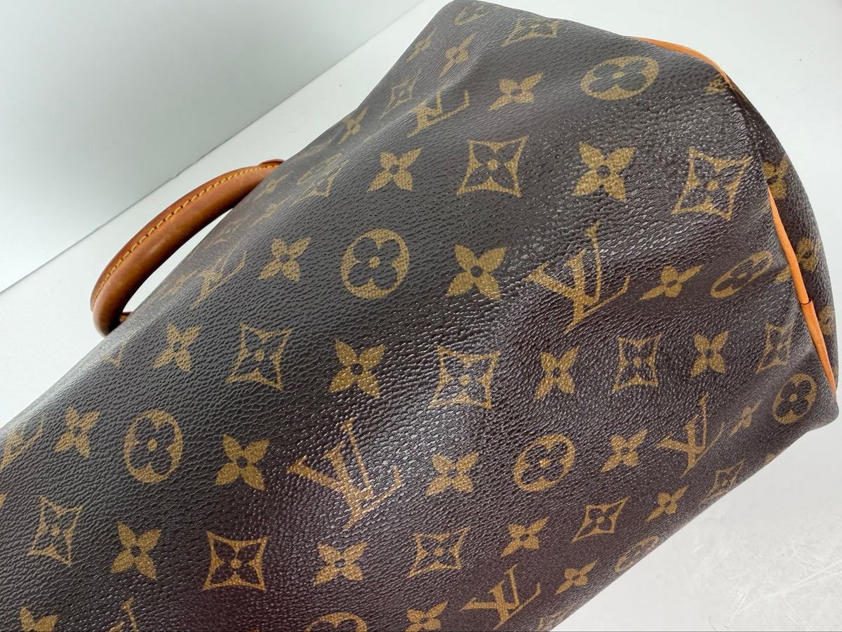 Louis Vuitton Speedy 35 Handbag in Brown LV Monogram Caoted Canvas 2011 YS