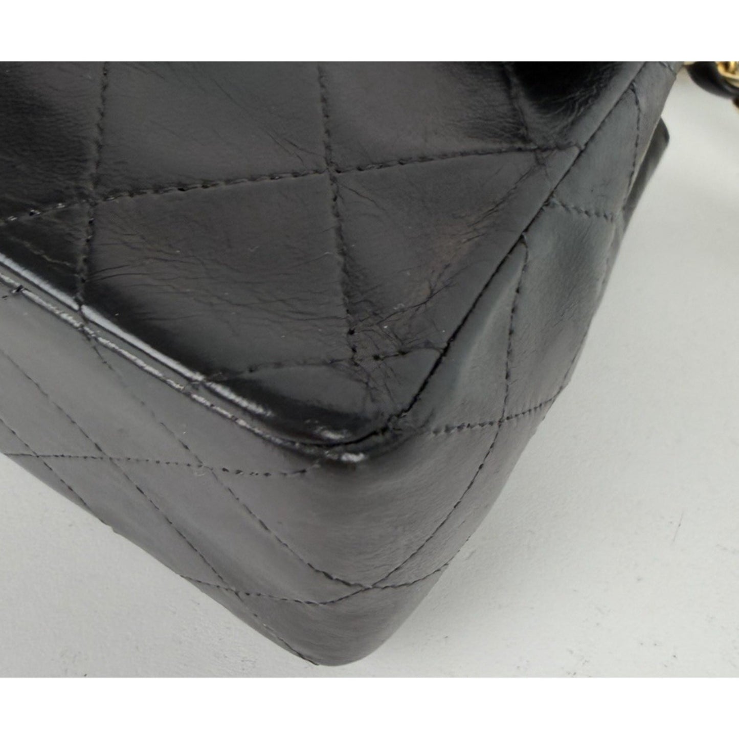 Chanel Mini Square Single Flap Bag in Black Vintage 1986-1988 E-8