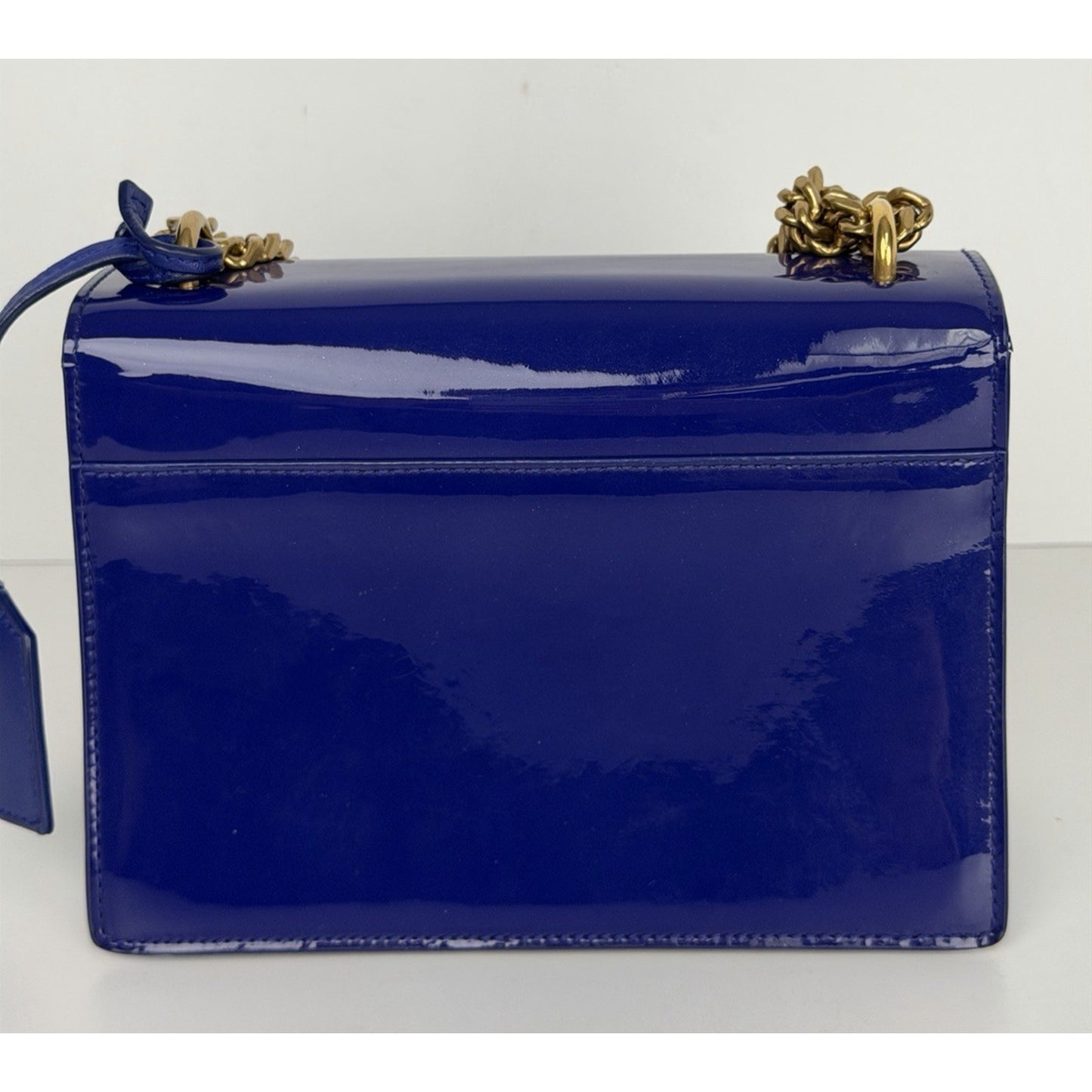 LAYAWAY Saint Laurent Patent Crossbody Small Monogram Sunset Bag in Royal Blue C3