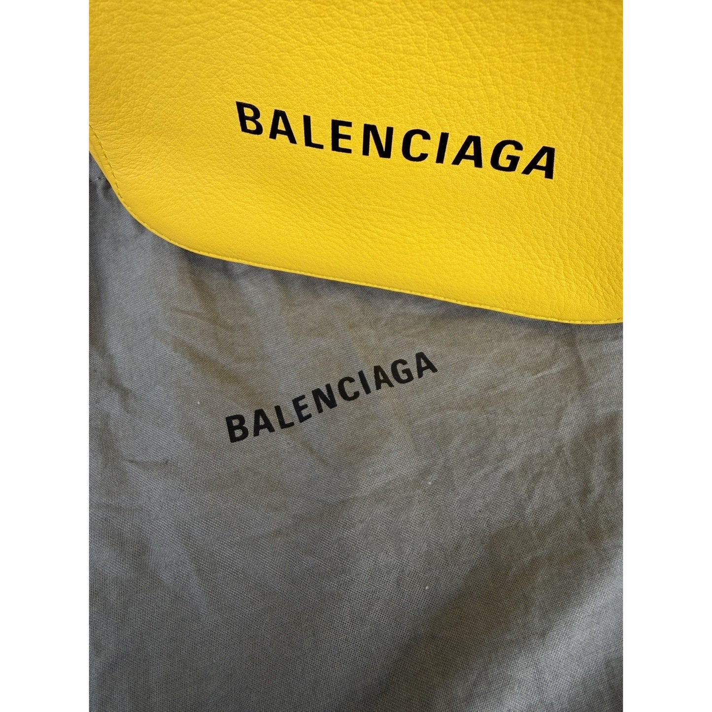Balenciaga Everyday Camera Bag XS in Yellow Textured Calfskin Leather S15