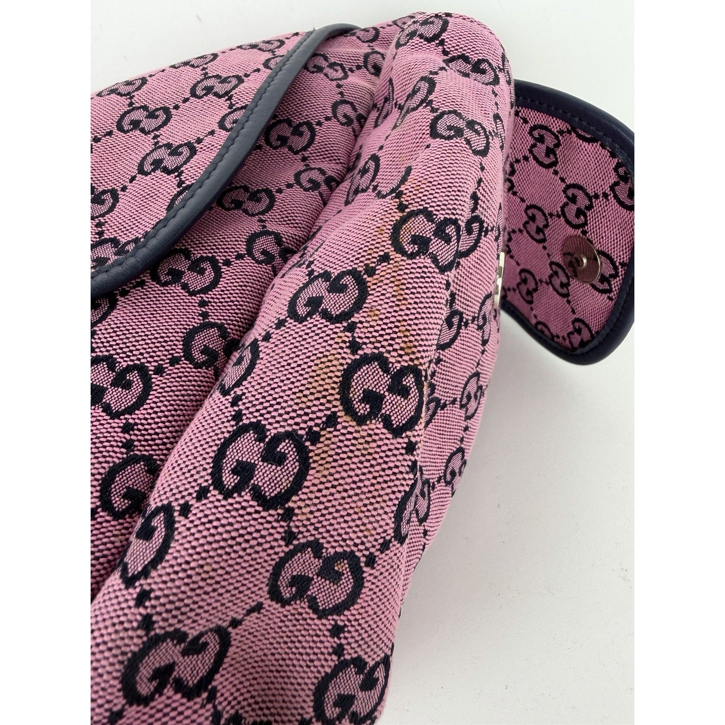 Gucci GG Multicolor Diaper Bag in Pink and Blue Monogram Canvas S