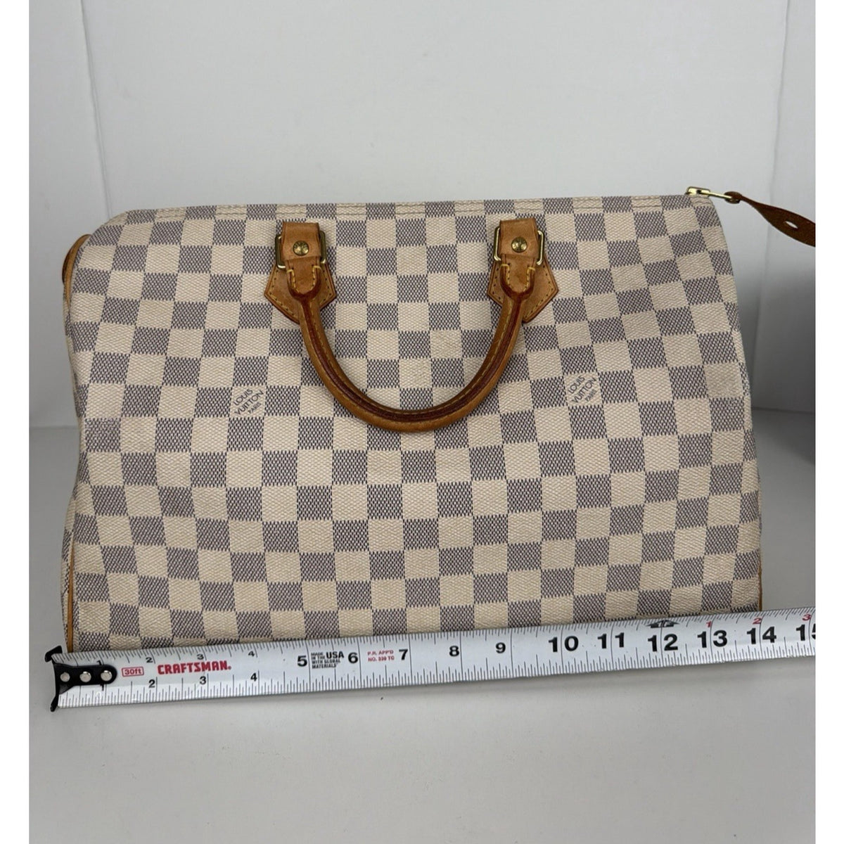 Louis Vuitton Speedy 35 Handbag in Damier Azur Coated Canvas GT Hardware 2010 U1
