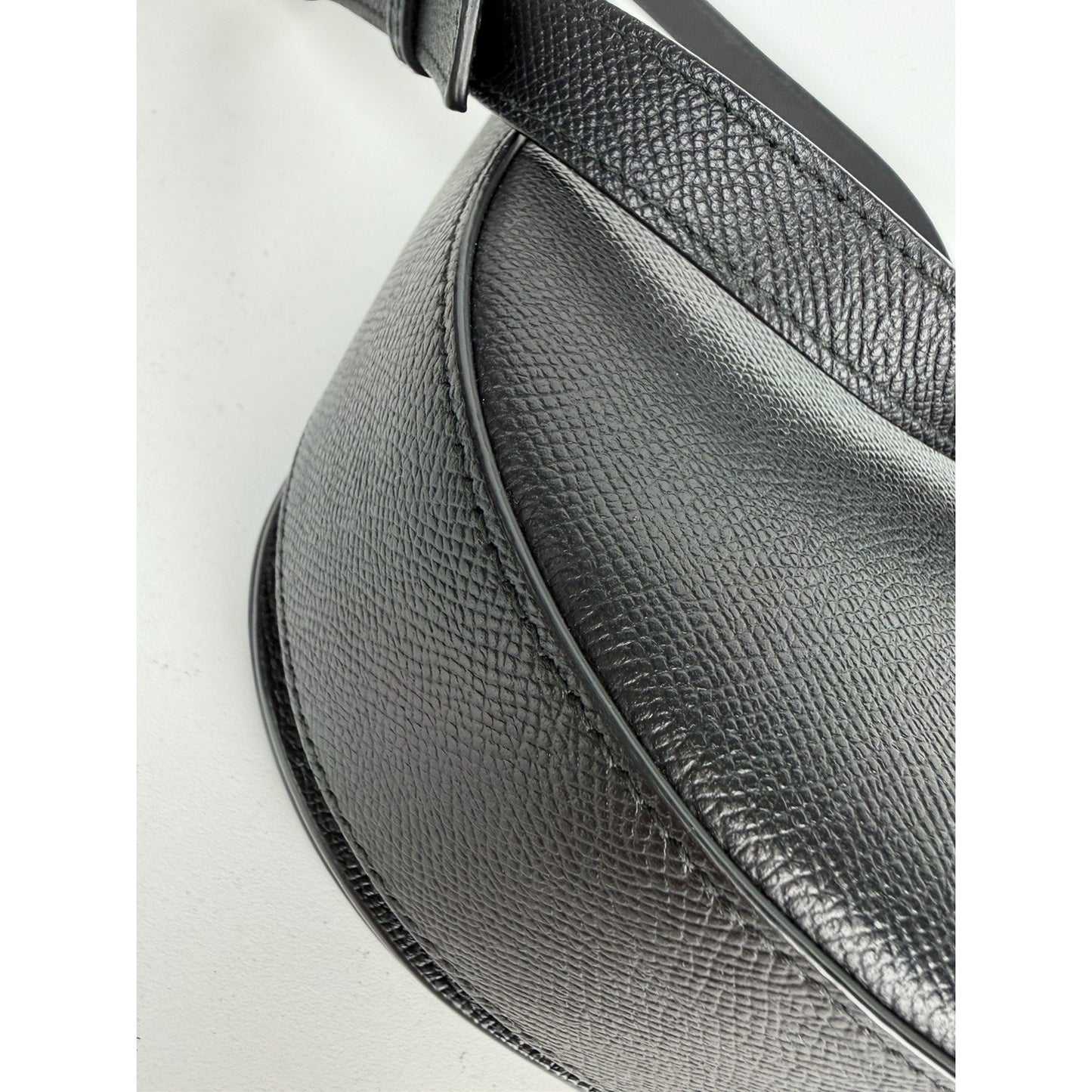 Balenciaga Ville Day Crossbody Bag in Black Grained Leather with White Logo S-16