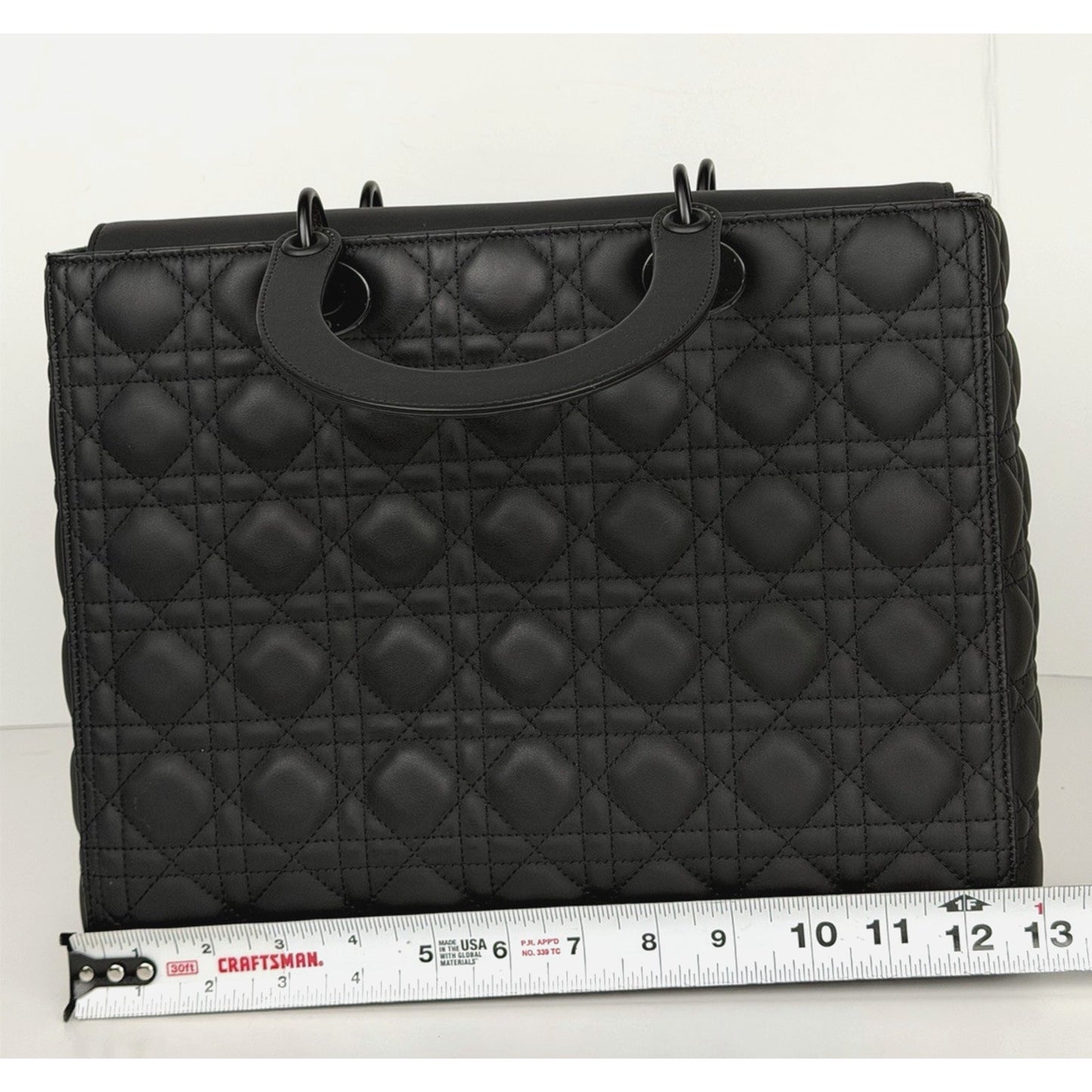 Christian Dior Ultra Matte Lady Dior Bag Large in Black Cannage Leather 2019 S