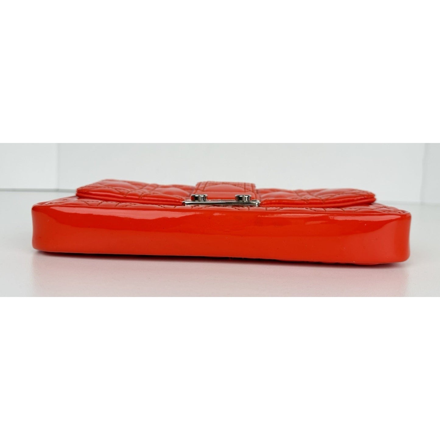 Christian Dior Miss Dior Cannage Patent Leather Wallet on Chain Red S11