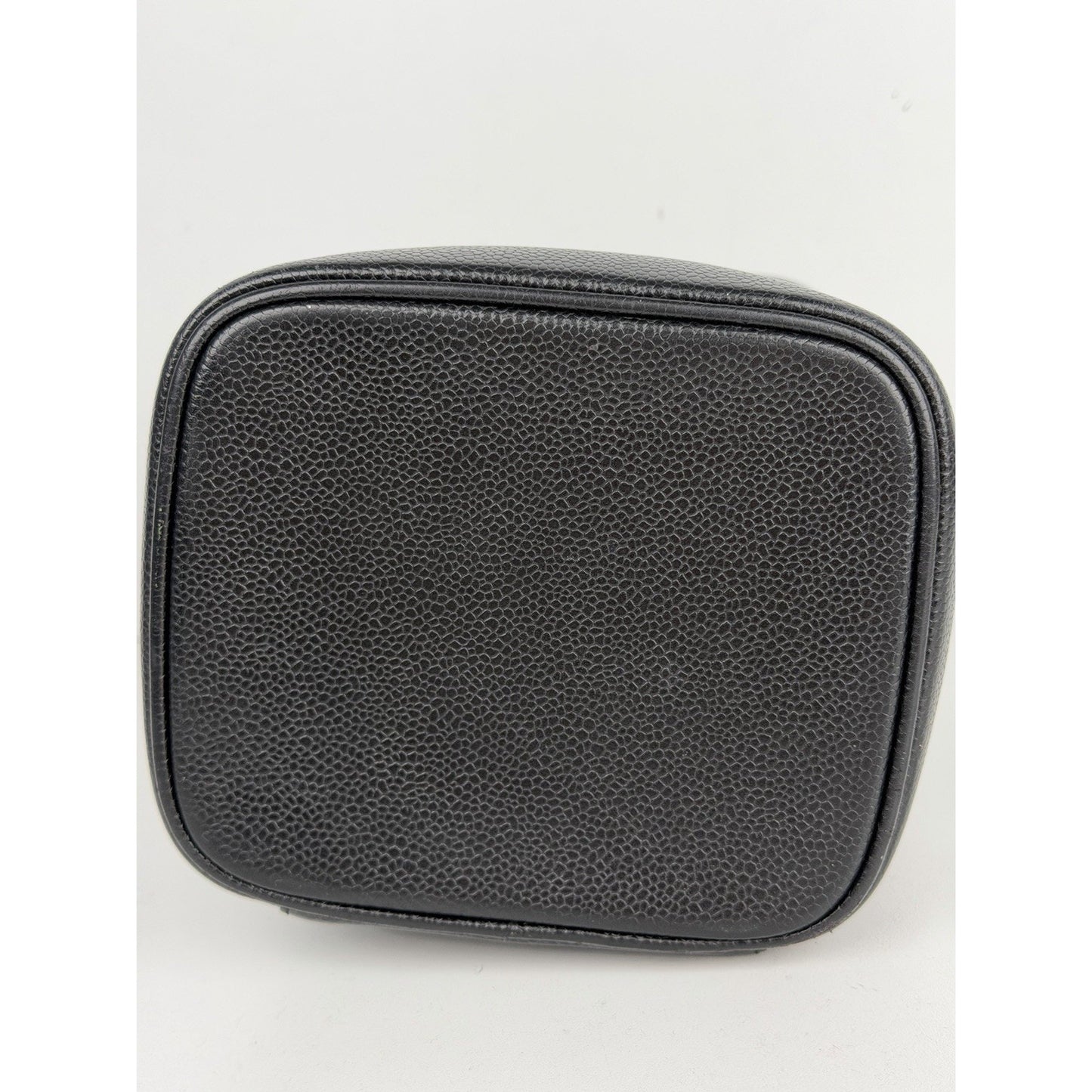 Chanel Caviar Vanity Cosmetic Case Vintage in Black Leather 1997-1999
