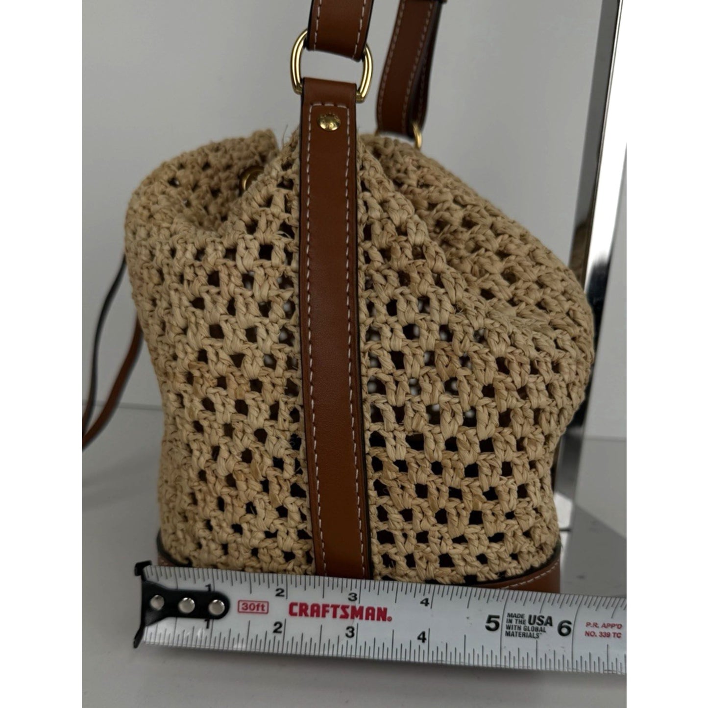 Louis Vuitton Noe BB Bag in Natural Woven Raffia with Leather Trim E-8