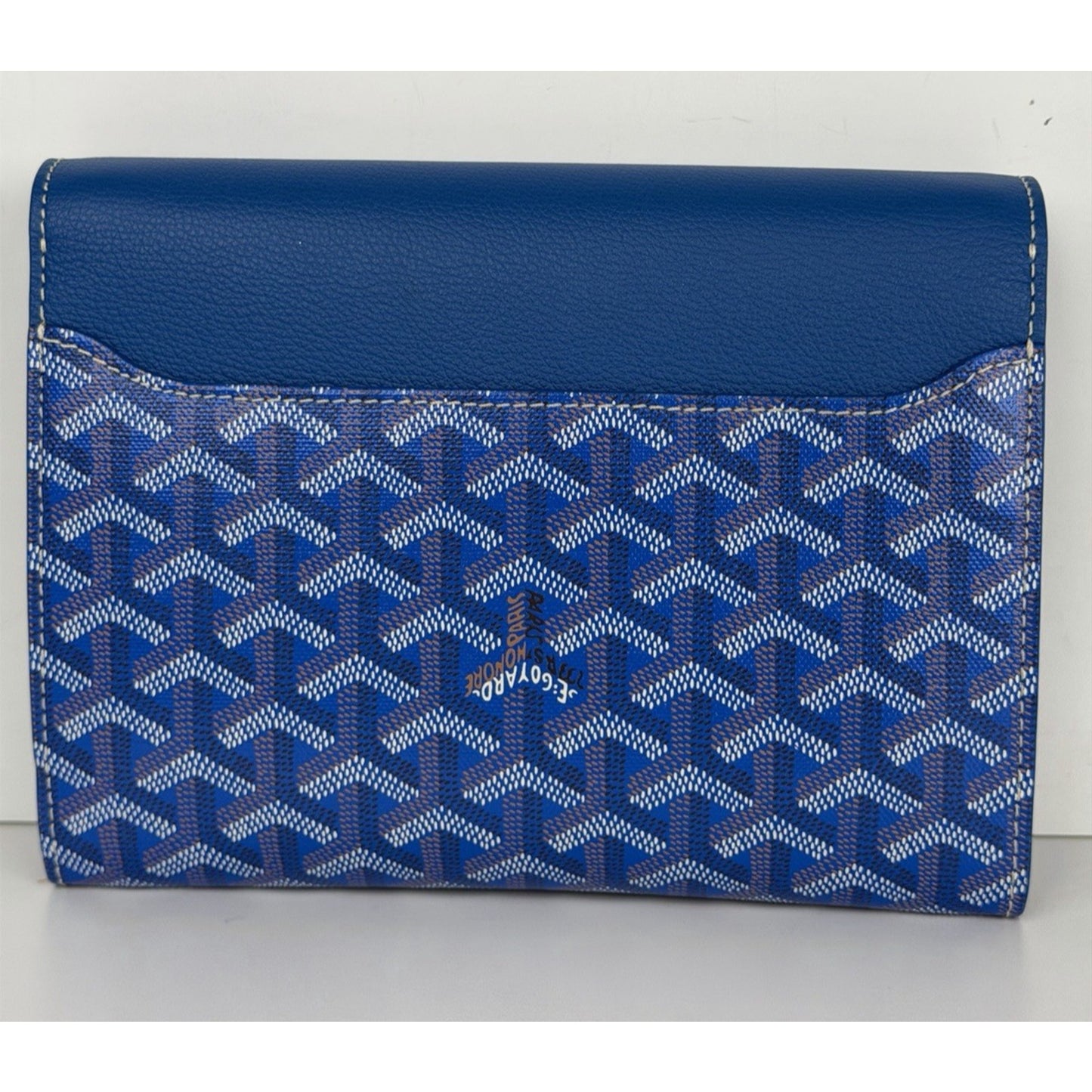 Goyard Chypre Wallet-Pouch Sky Blue Goyardine Canvas & Palladium G-Clasp D8