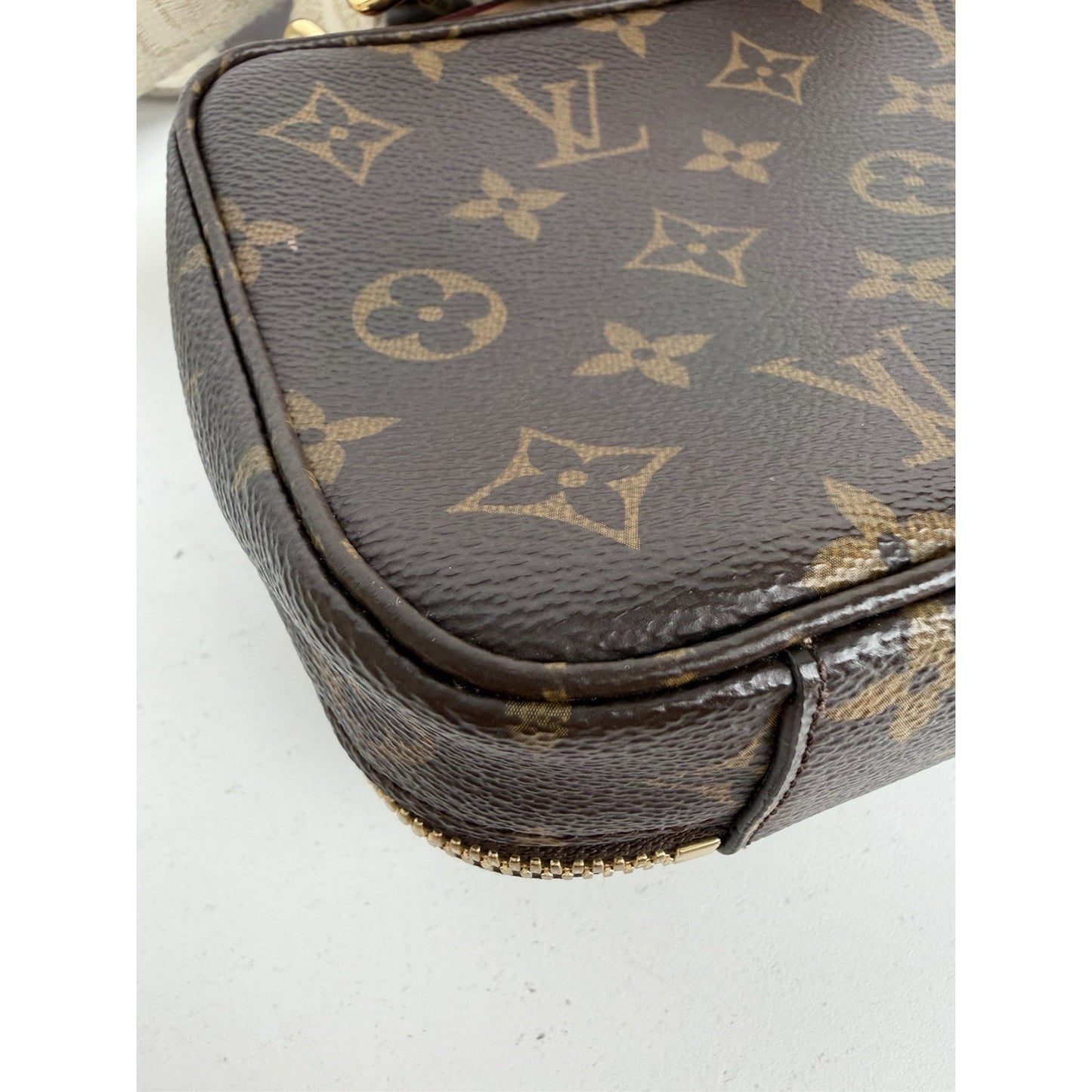 Louis Vuitton Utility Shoulder Bag in Brown LV Monogram Coated Canvas NFC E-1