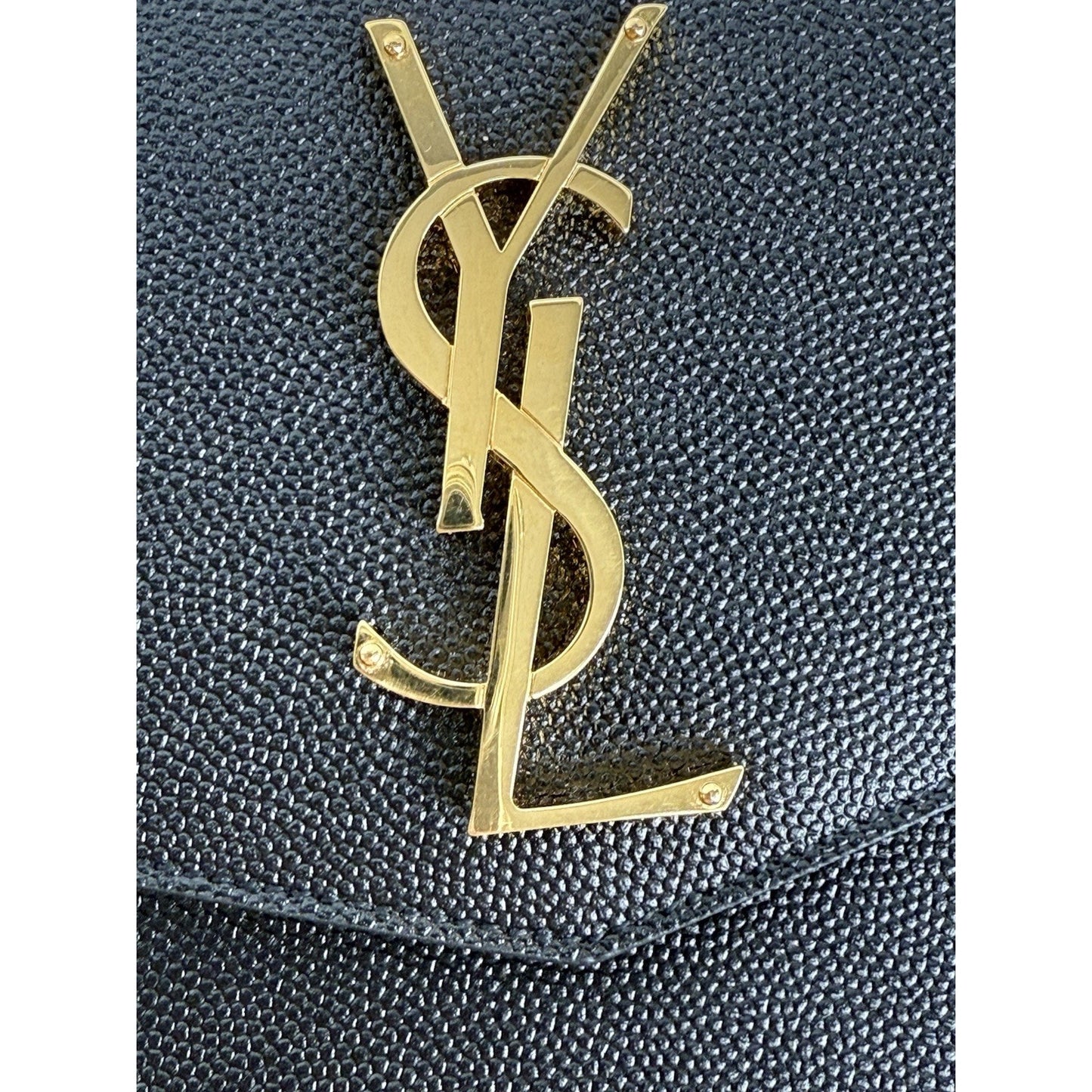 Saint Laurent Grain Black Leather Uptown Pouch