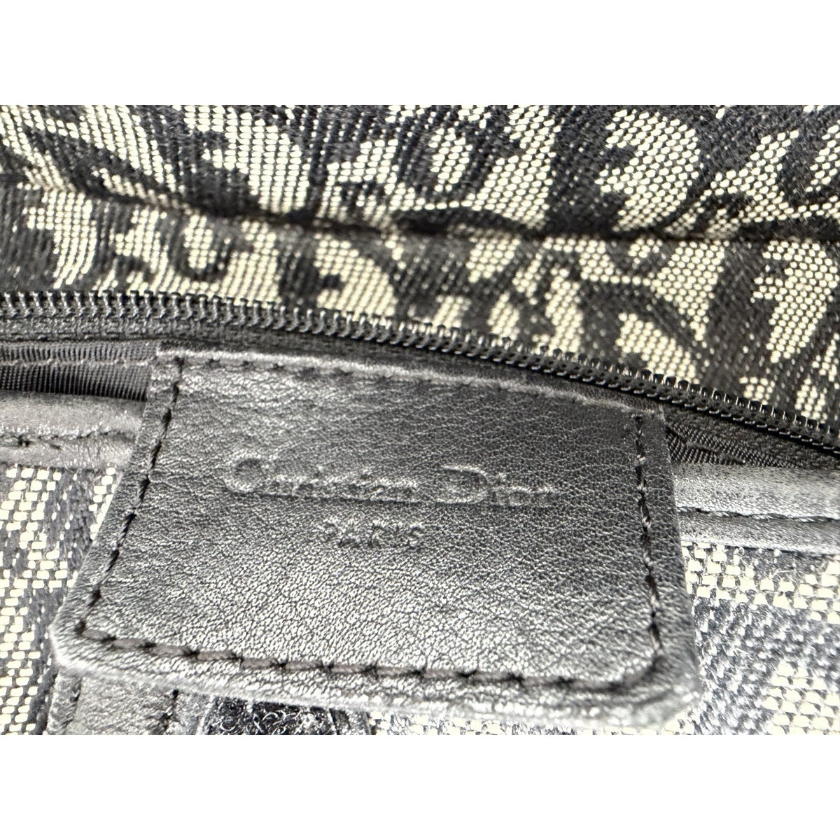 Christian Dior Double Saddle Medium Shoulder Bag in Black Monogram Canvas D1