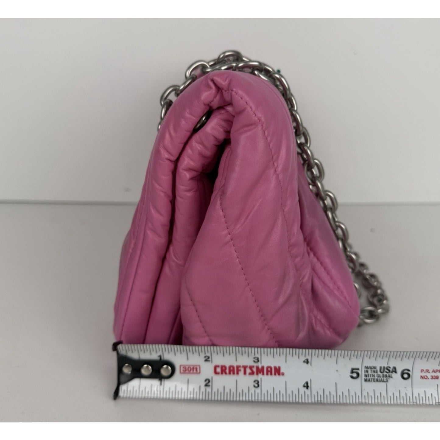 Balenciaga Monaco Small Bag in Pink Quilted leather Silver HW D-1