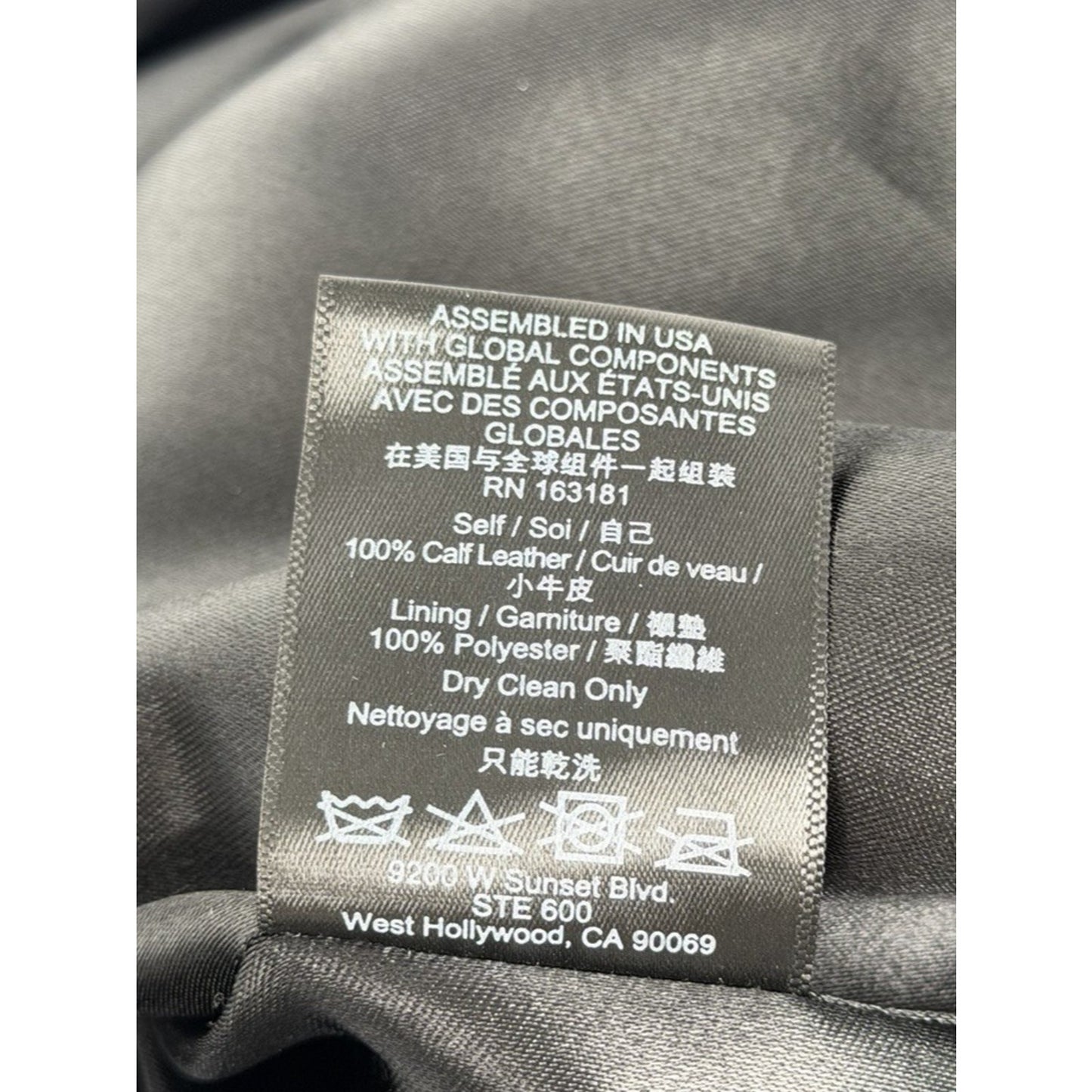 Rhude Leather Embossed Suit Jacket in Black Leather Size M