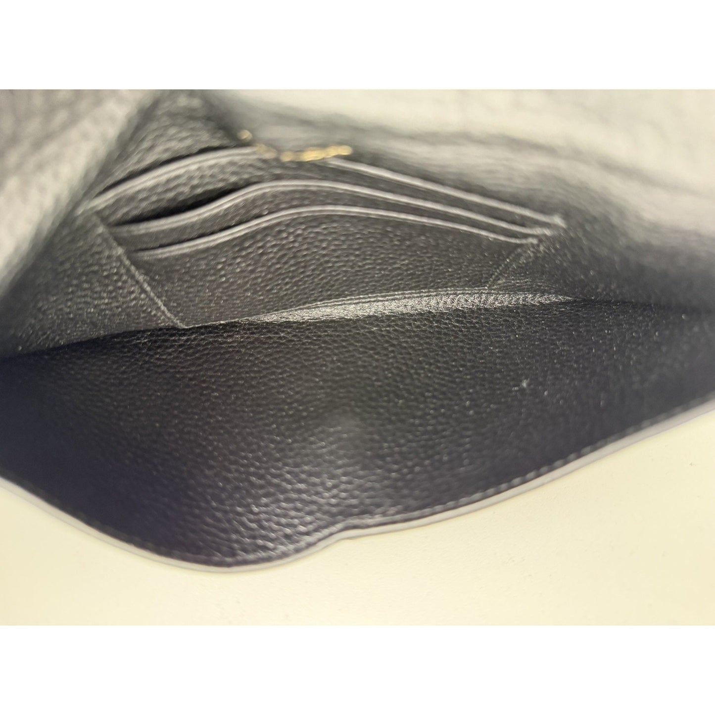 Prada Vitello Grain Envelope Wallet in Black Leather and Gold-Tone Hardware