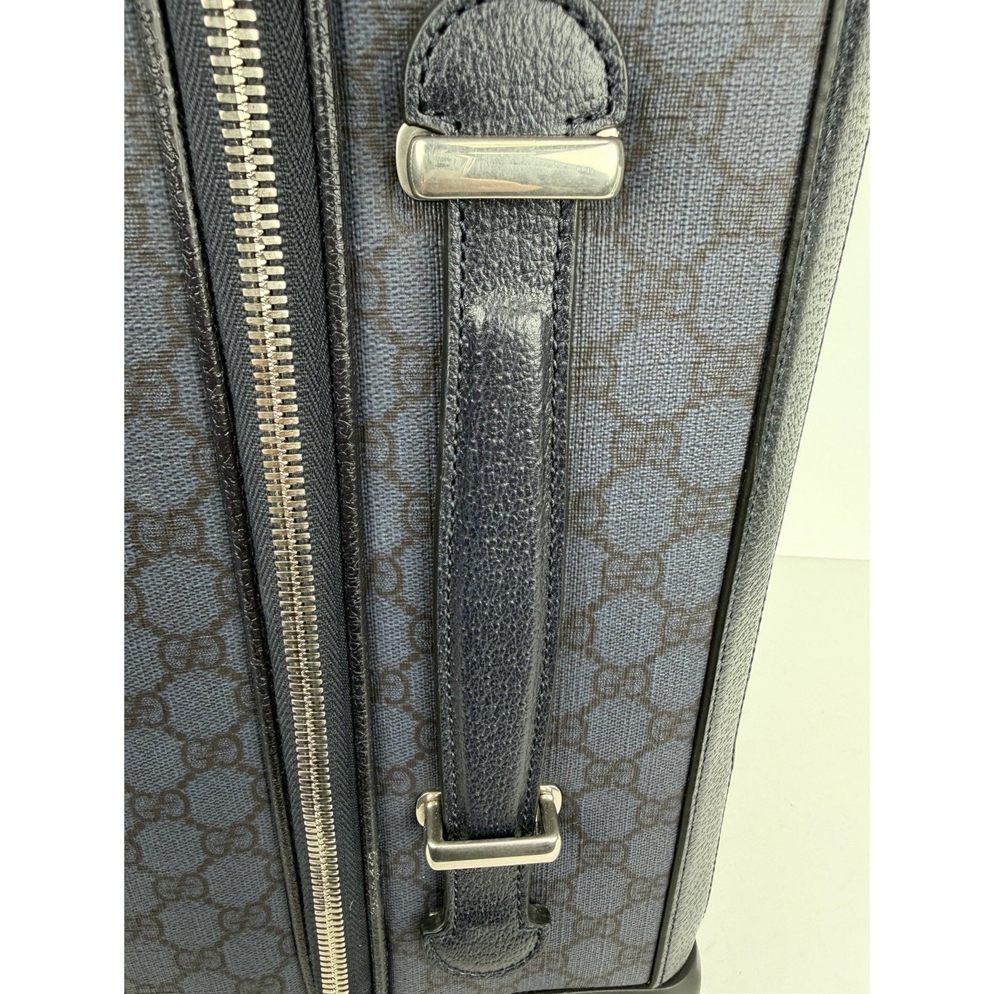 Gucci Ophidia GG Small Cabin Trolley in Blue/Black GG Supreme Coated Canvas
