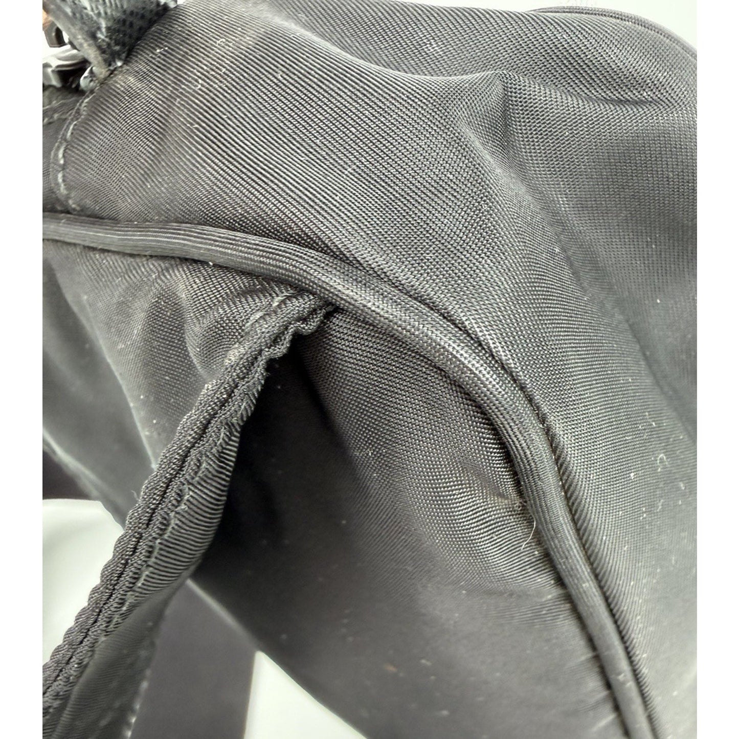 Prada Tessuto Nylon Belt Bag in Black with a Front Zippered Pocket S07