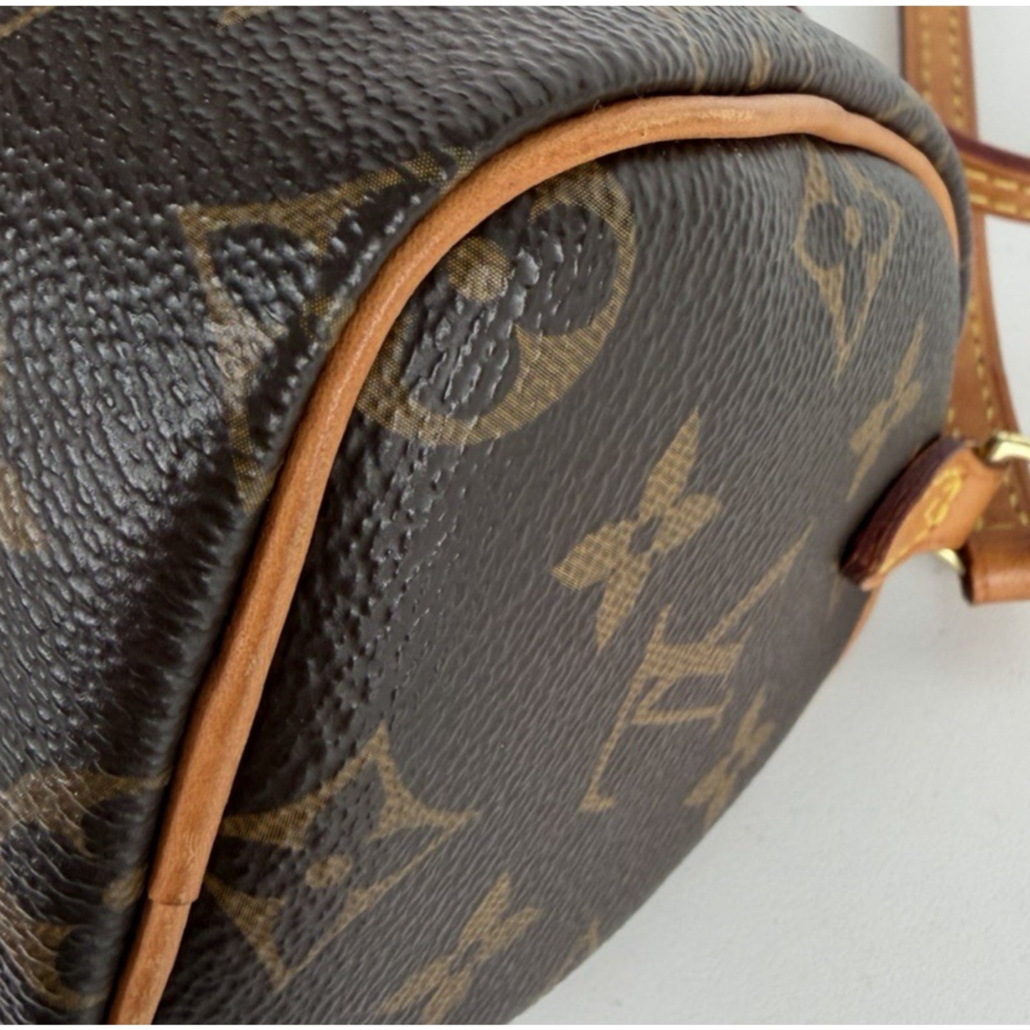 Louis Vuitton Nano Speedy Handbag in Brown Coated Canvas Crossbody 2019 B5