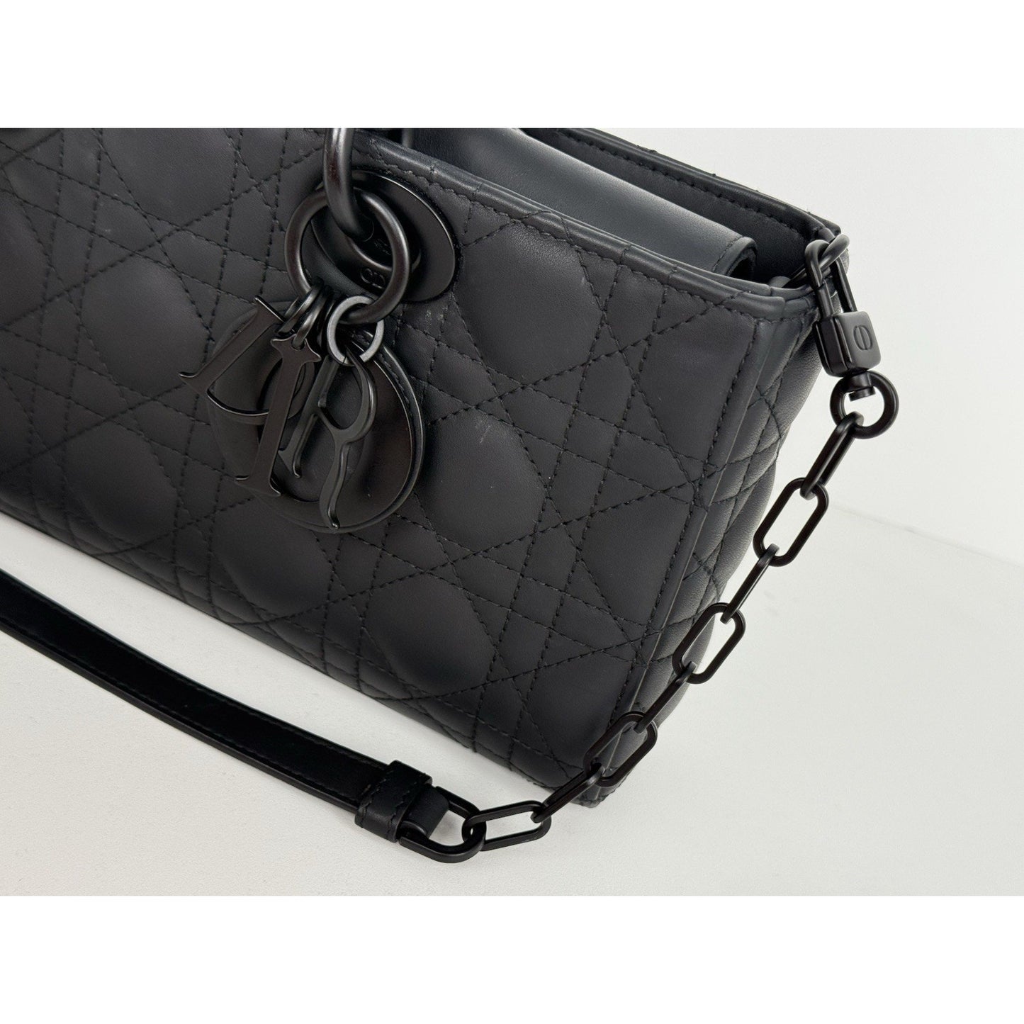 DIOR Medium Lady D-Joy Matte Black Shoulder Bag