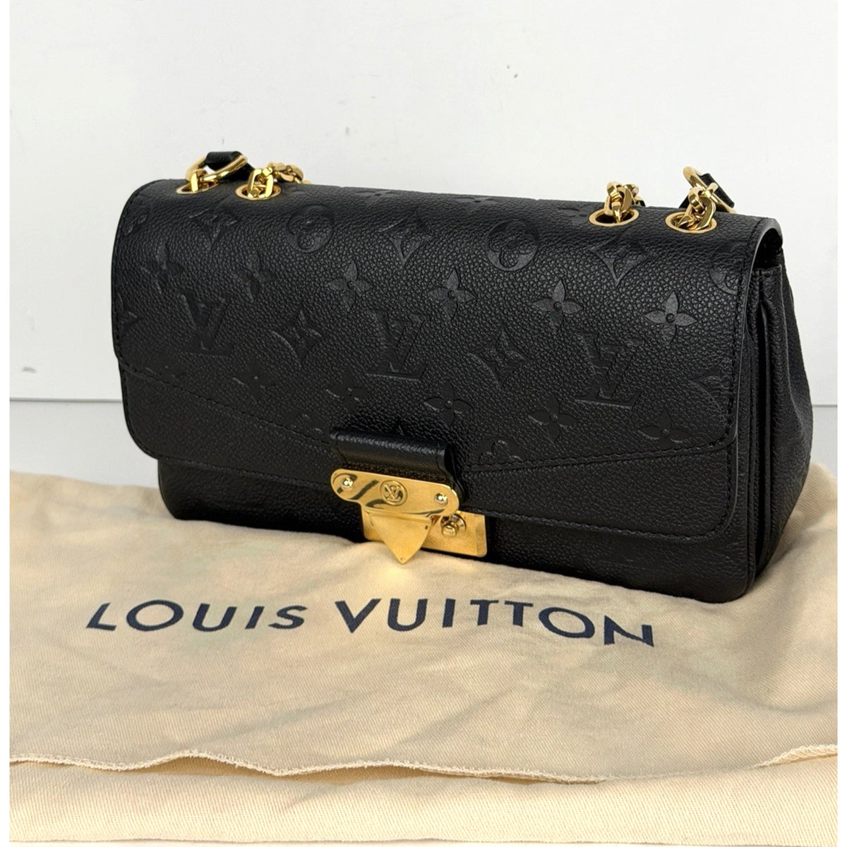 Louis Vuitton Marceau Shoulder Bag in Black LV Monogram Empreinte Leather NFC E2