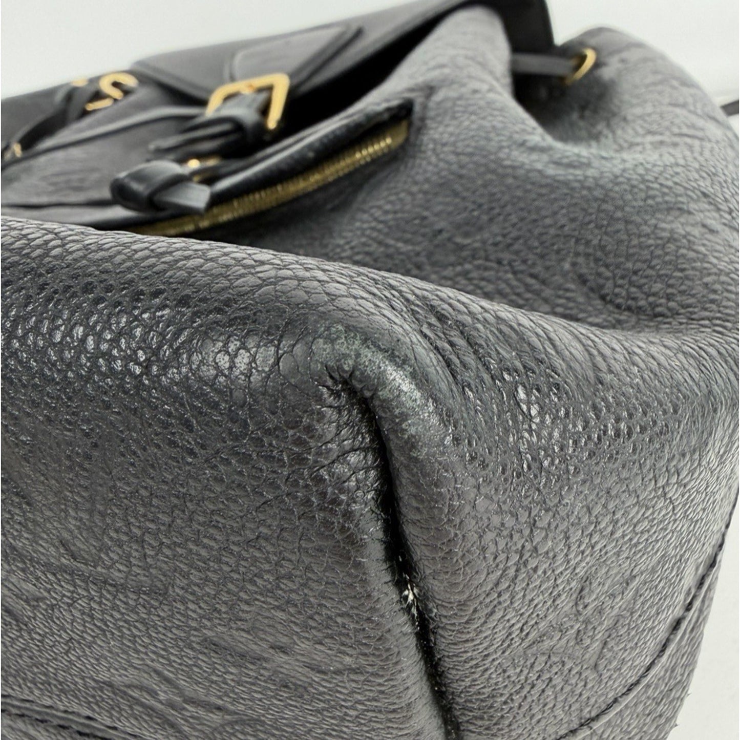 Louis Vuitton Montsouris PM Backpack Black Monogram Empreinte Leather NFC E-6