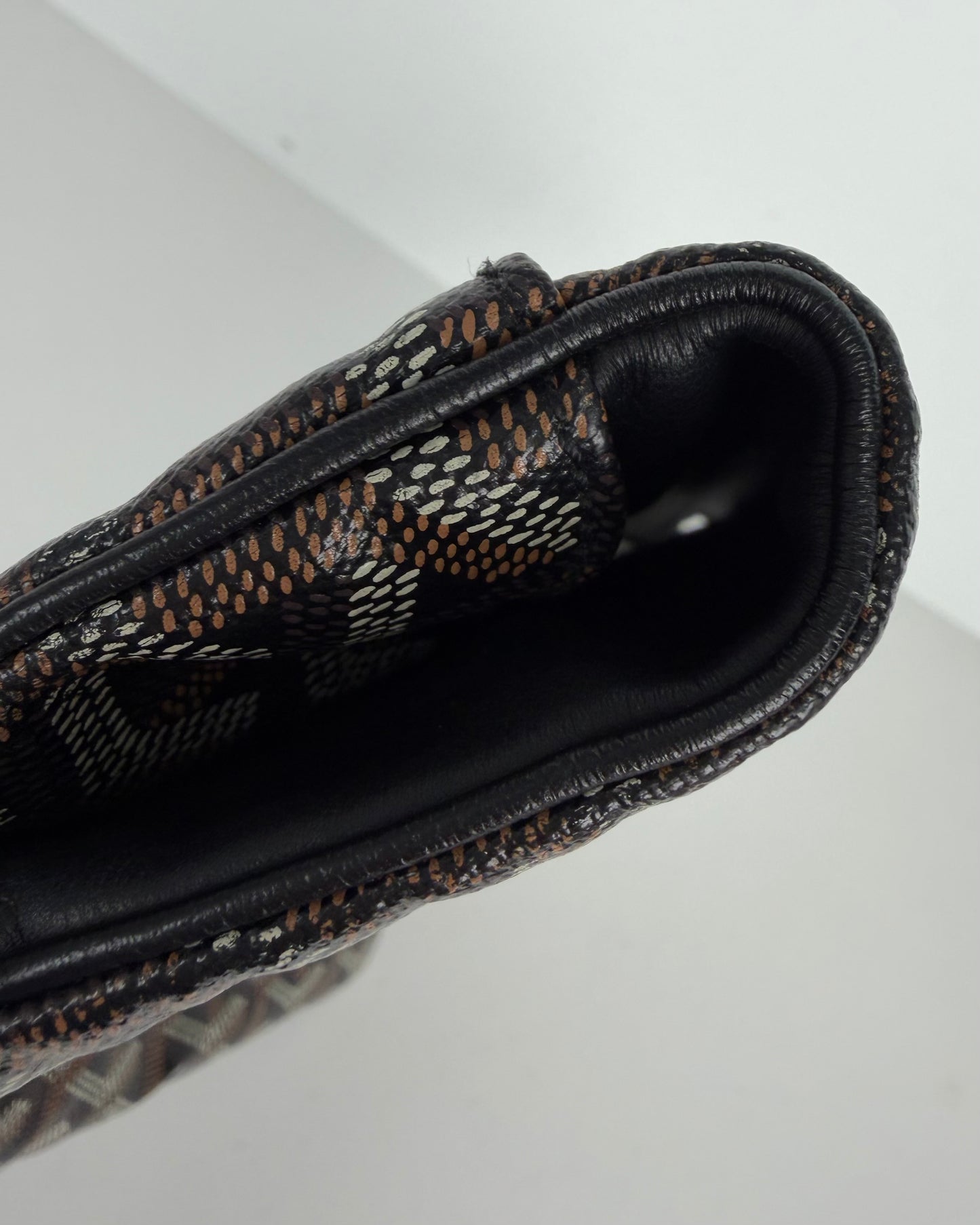 Goyard Sainte-Marie MM Fold Over Clutch Bag in Black Goyardine Coated Canvas YK-2