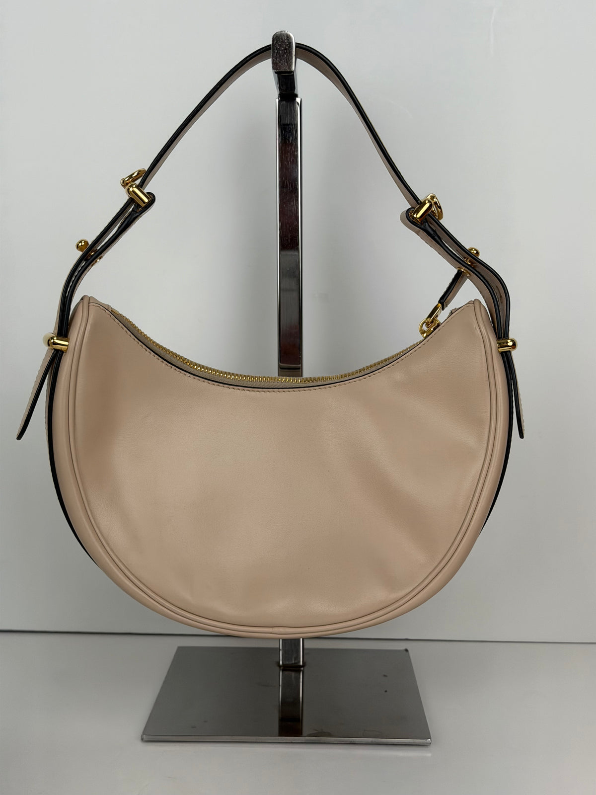 Prada Arque Small Leather Shoulder Bag in Beige Leather YC5