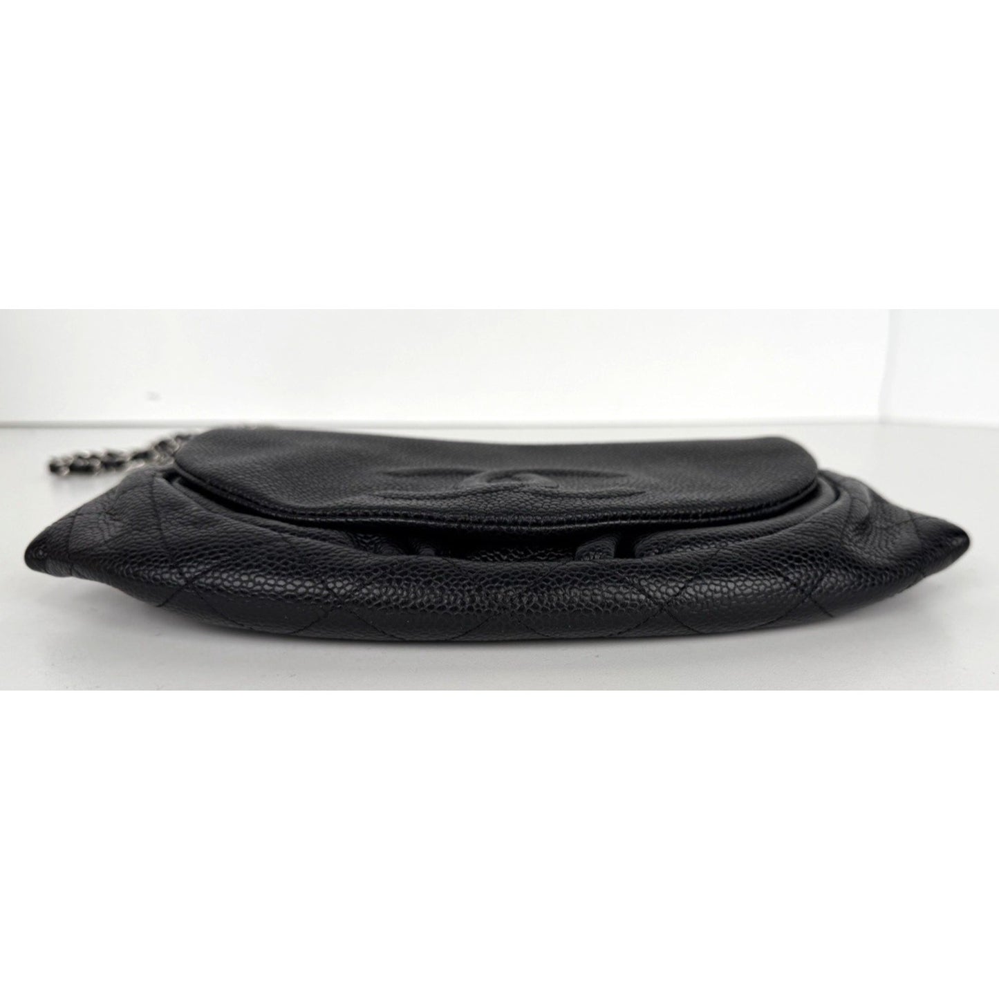 Chanel Half Moon Black Leather Caviar Wallet on Chain (2011) C-4