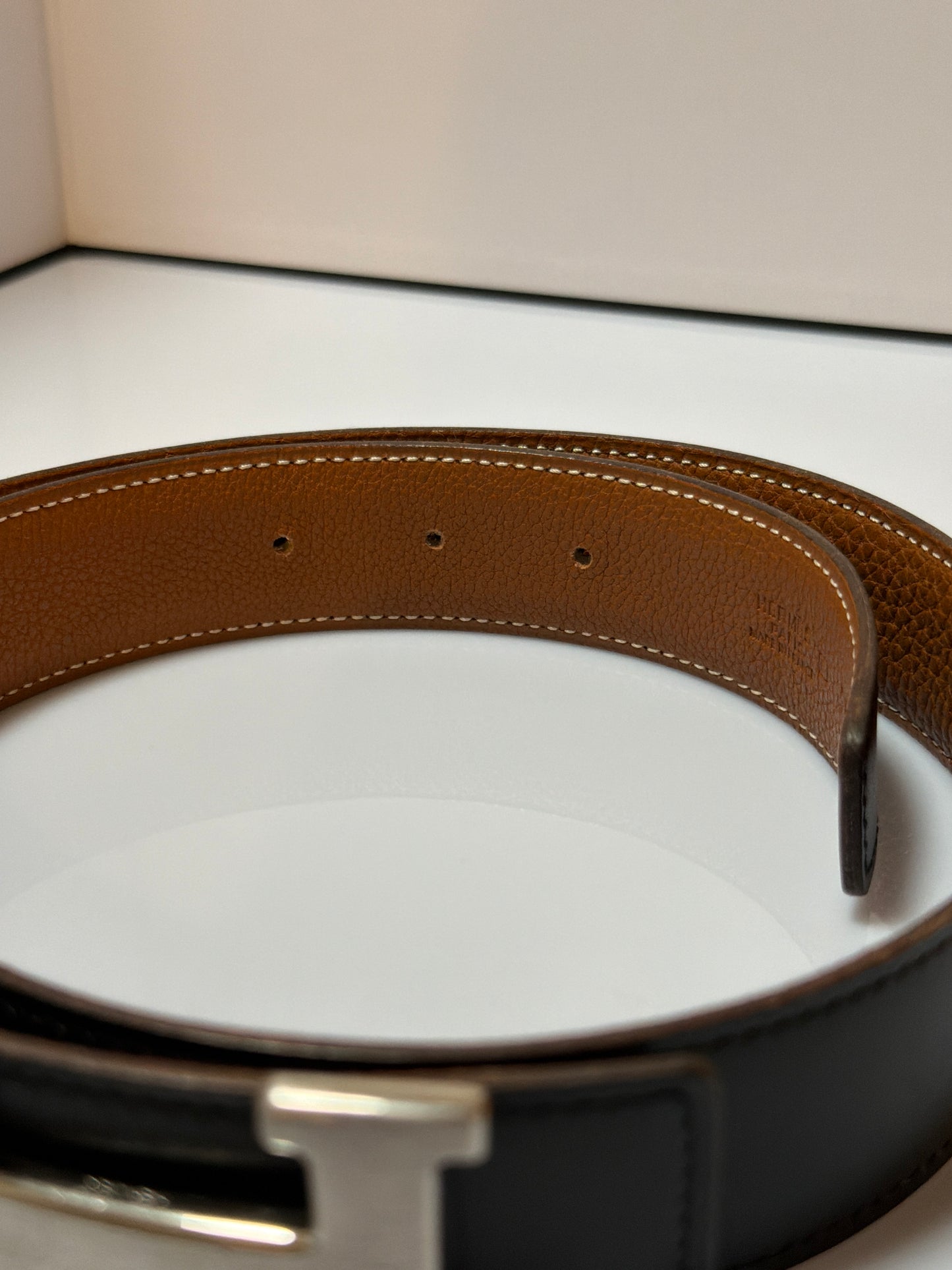 Hermes Constance Reversible Belt 75 F in a Square