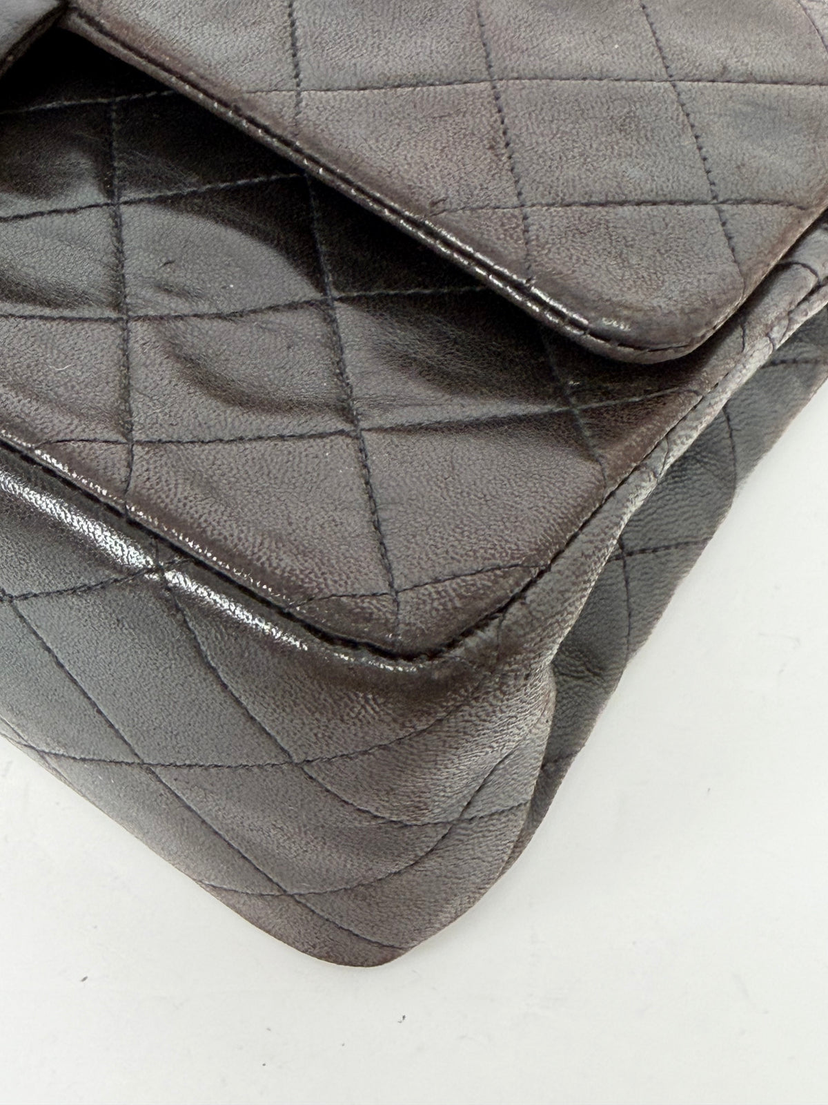 Chanel Classic Double Flap Bag Medium Vintage in Dark Brown Leather 1994-1996 YE-5