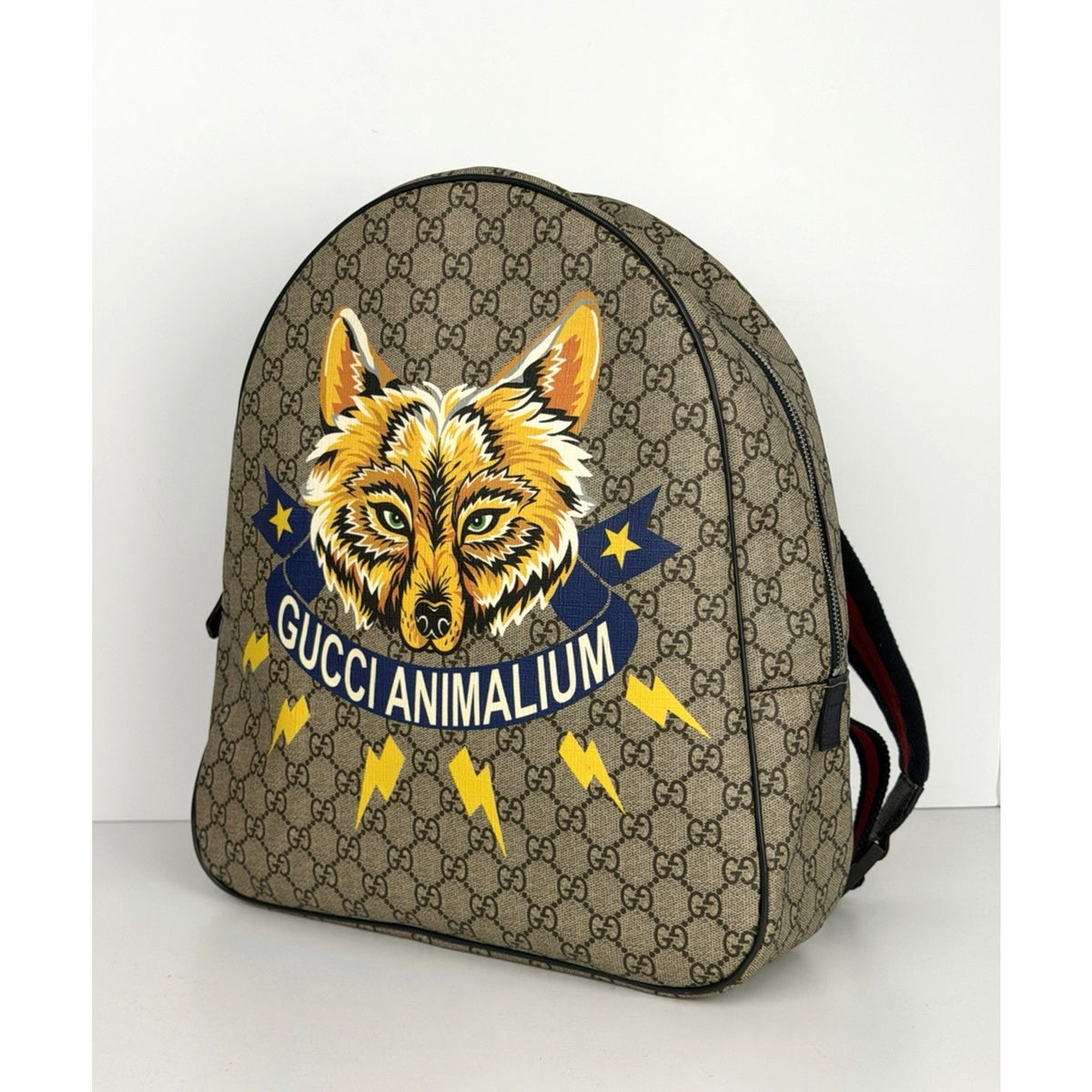Gucci Animalium Children's Backpack in Brown GG Supreme Monogram Coated Canvas S