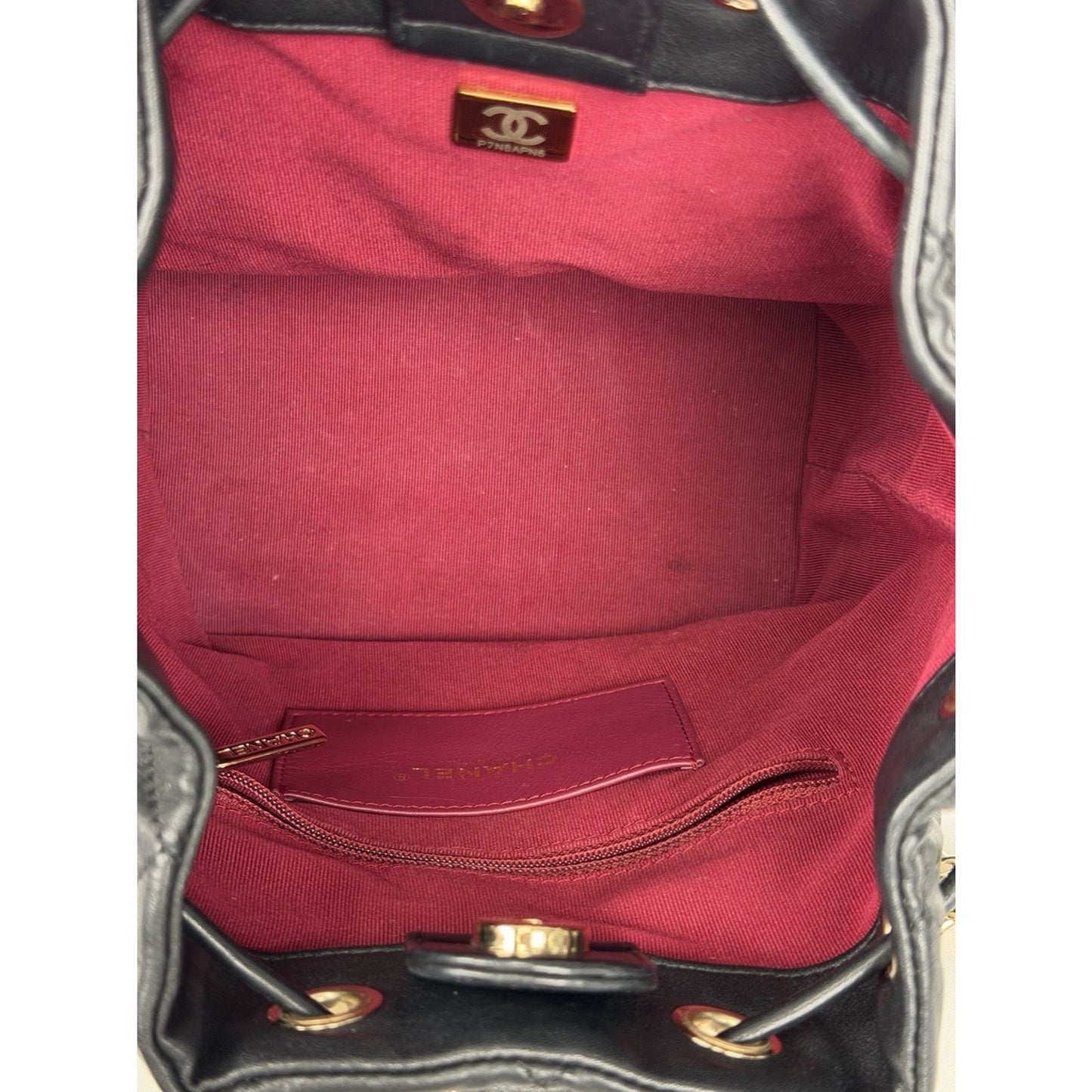 Chanel Double Pocket Drawstring Backpack F1