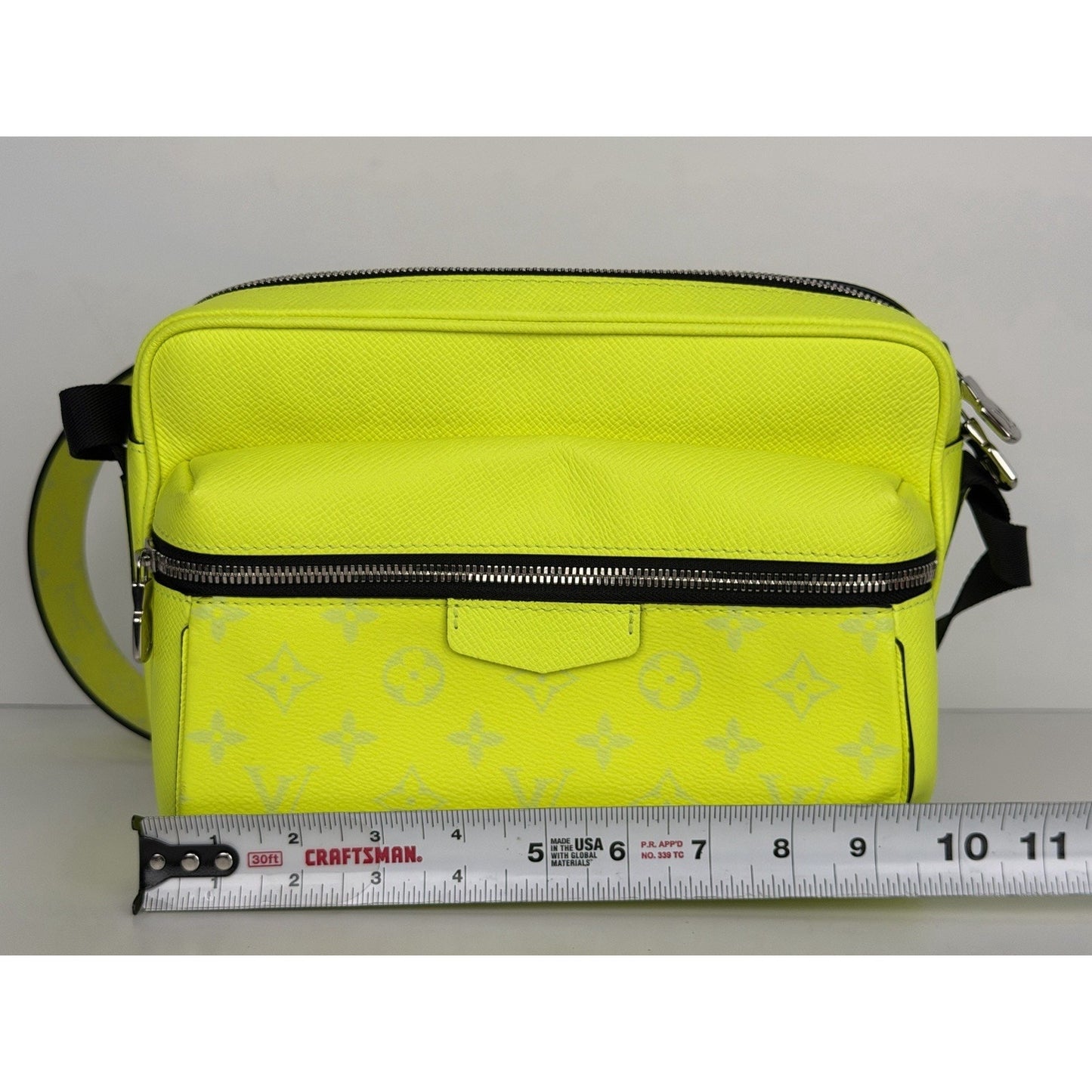 Louis Vuitton Outdoor Messenger Taiga in Neon Yellow Color Microchipped D9