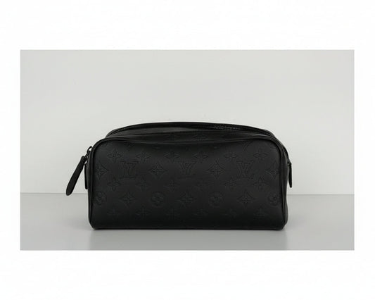 Louis Vuitton Dopp Kit in black Monogram Shadow Leather (Microchipped) E3