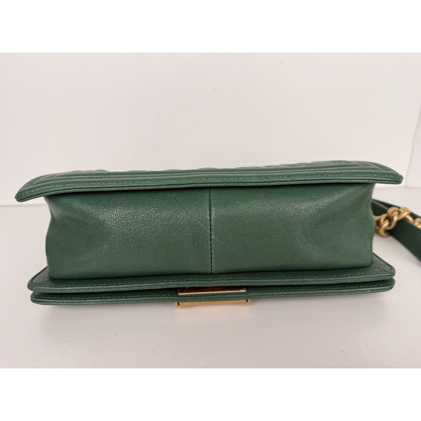 Chanel Boy Flap Bag Medium in Green Caviar Leather Gold Hardware 2018–2019 C-9