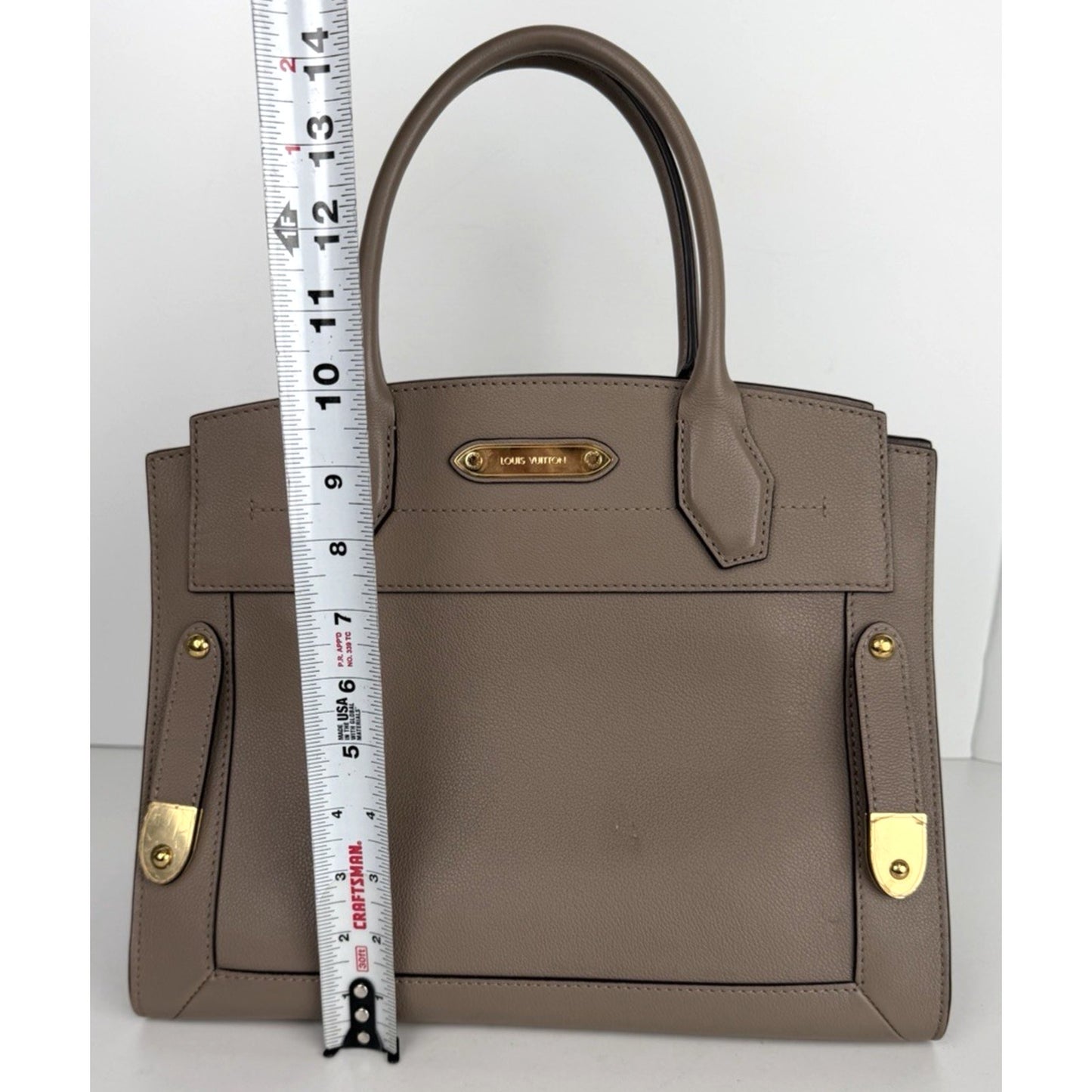 Louis Vuitton City Steamer MM Bag in Galet Gray Calfskin Leather NFC E-5