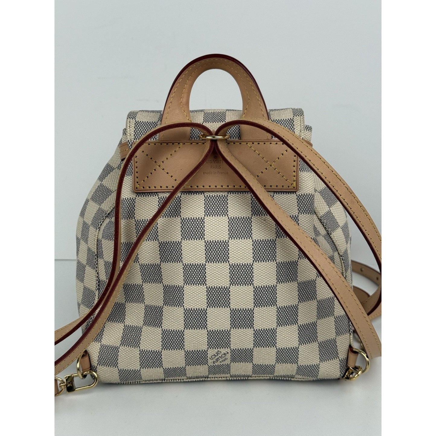 LOUIS VUITTON Damier Azur Sperone BB Backpack Ivory Canvas