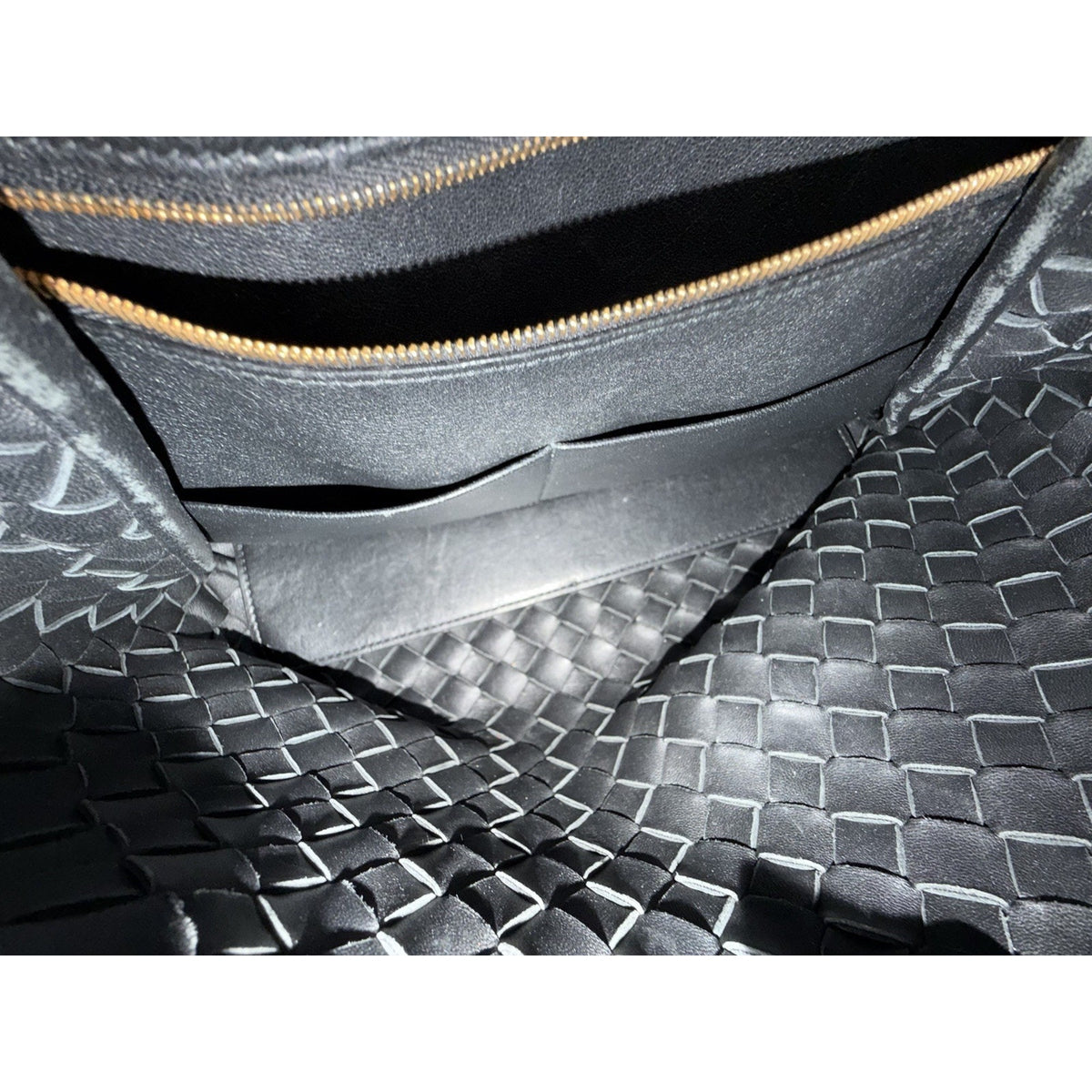 Bottega Veneta Andiamo Woven Leather Top-Handle Medium Bag in Black D5
